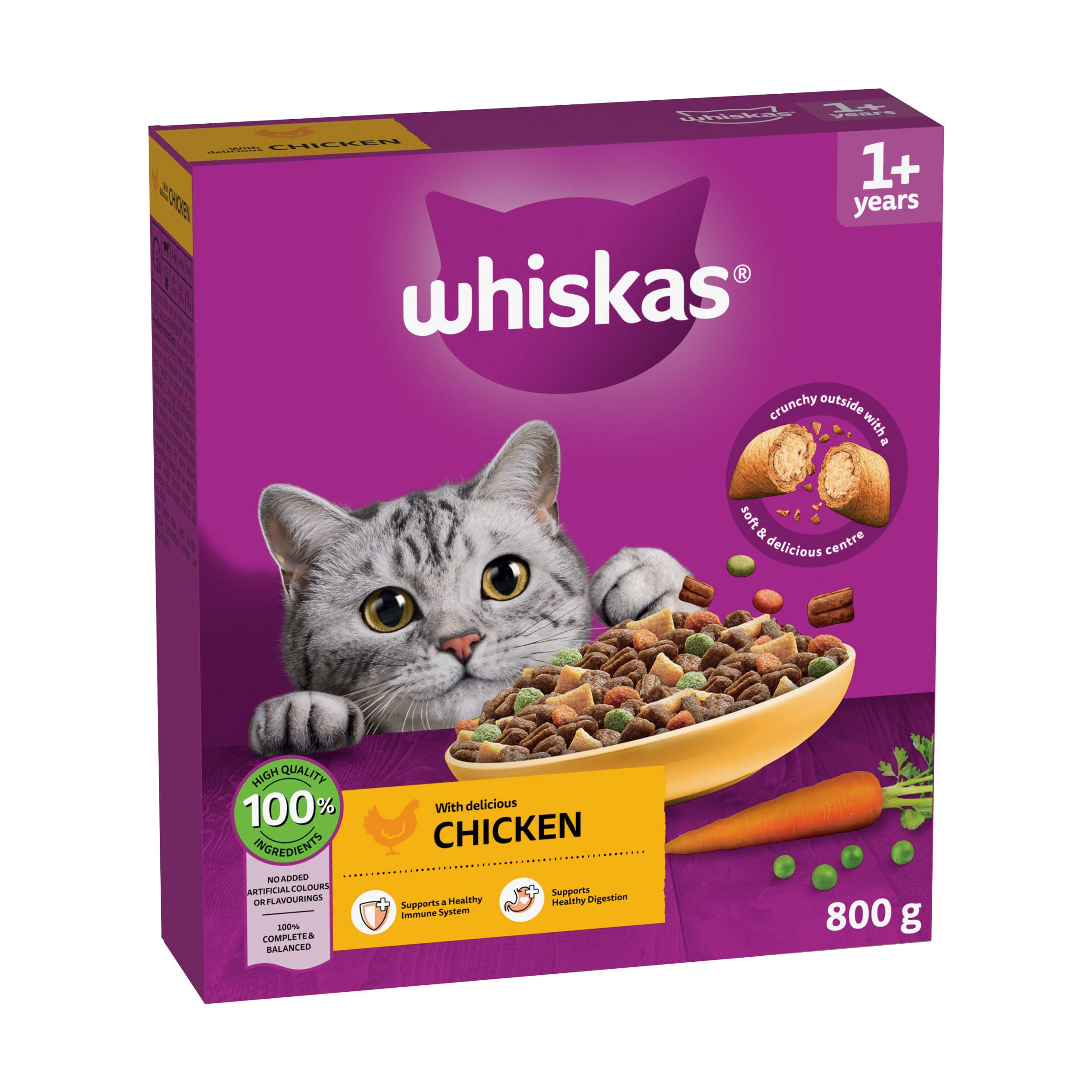 Whiskas 1+ Adult Dry Cat Food with Chicken