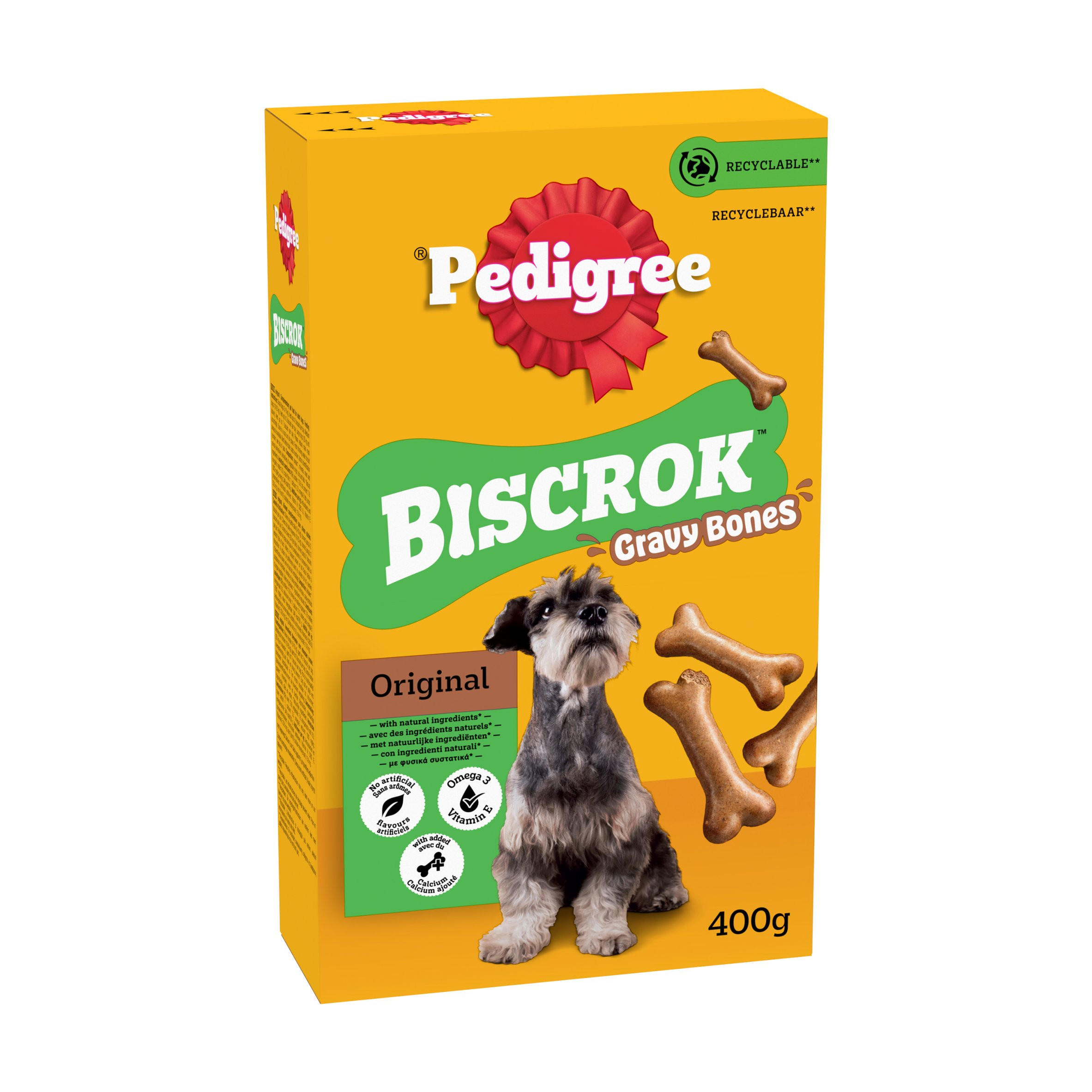 PEDIGREE BISCROK Gravy Bone Biscuits Dog Treats 400g
