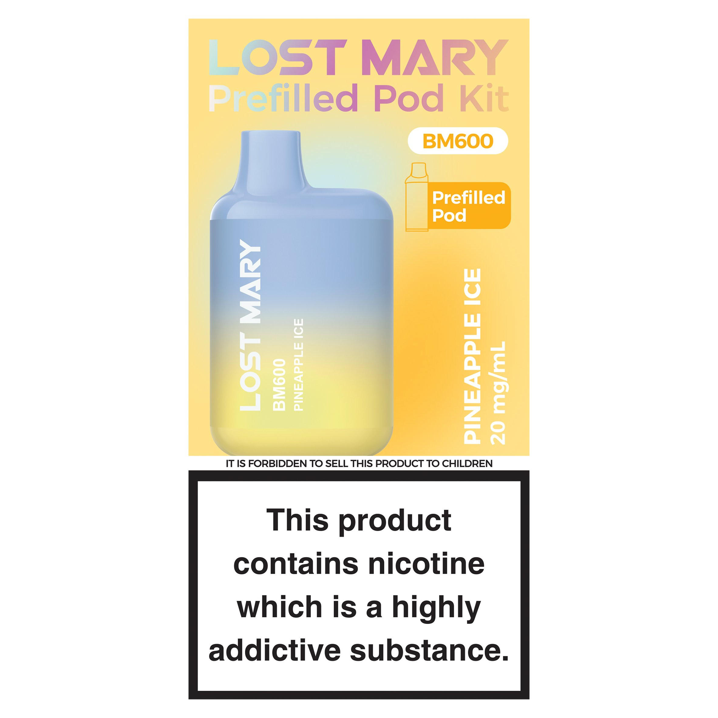 Lost Mary BM600 Pineapple Ice Prefilled Pod Kit 20mg