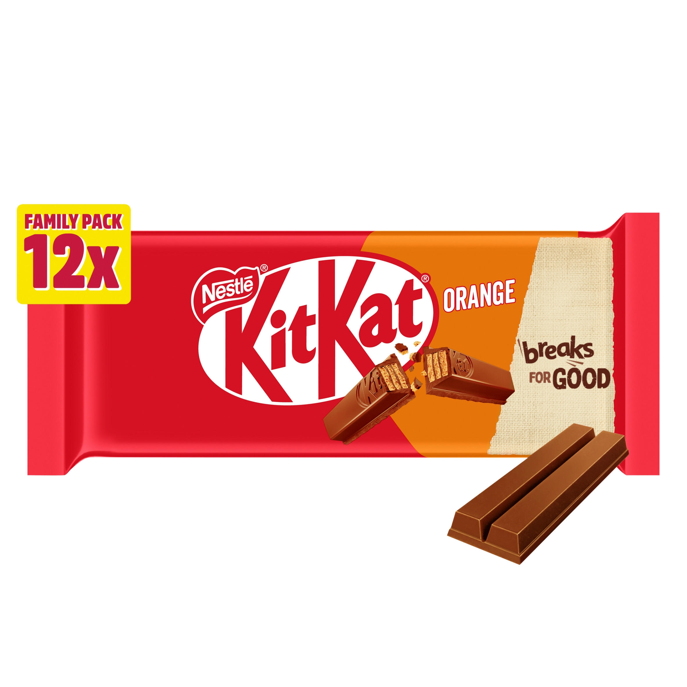 KitKat 2 Finger Orange Chocolate Biscuit Bar 12 Pack Multipack 248.4g