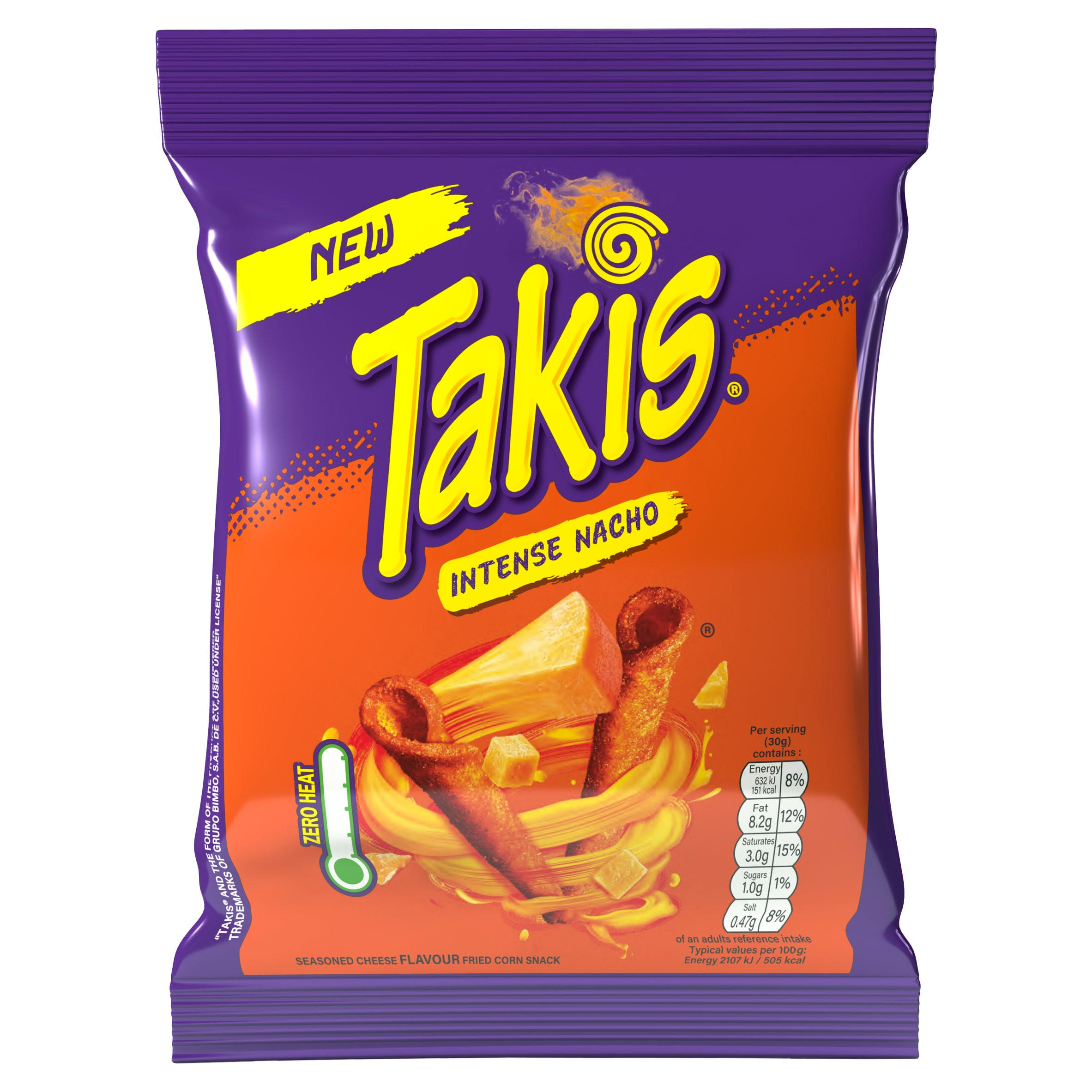 Takis Intense Nacho Seasoned Cheese Flavour Fried Corn Snack 180g