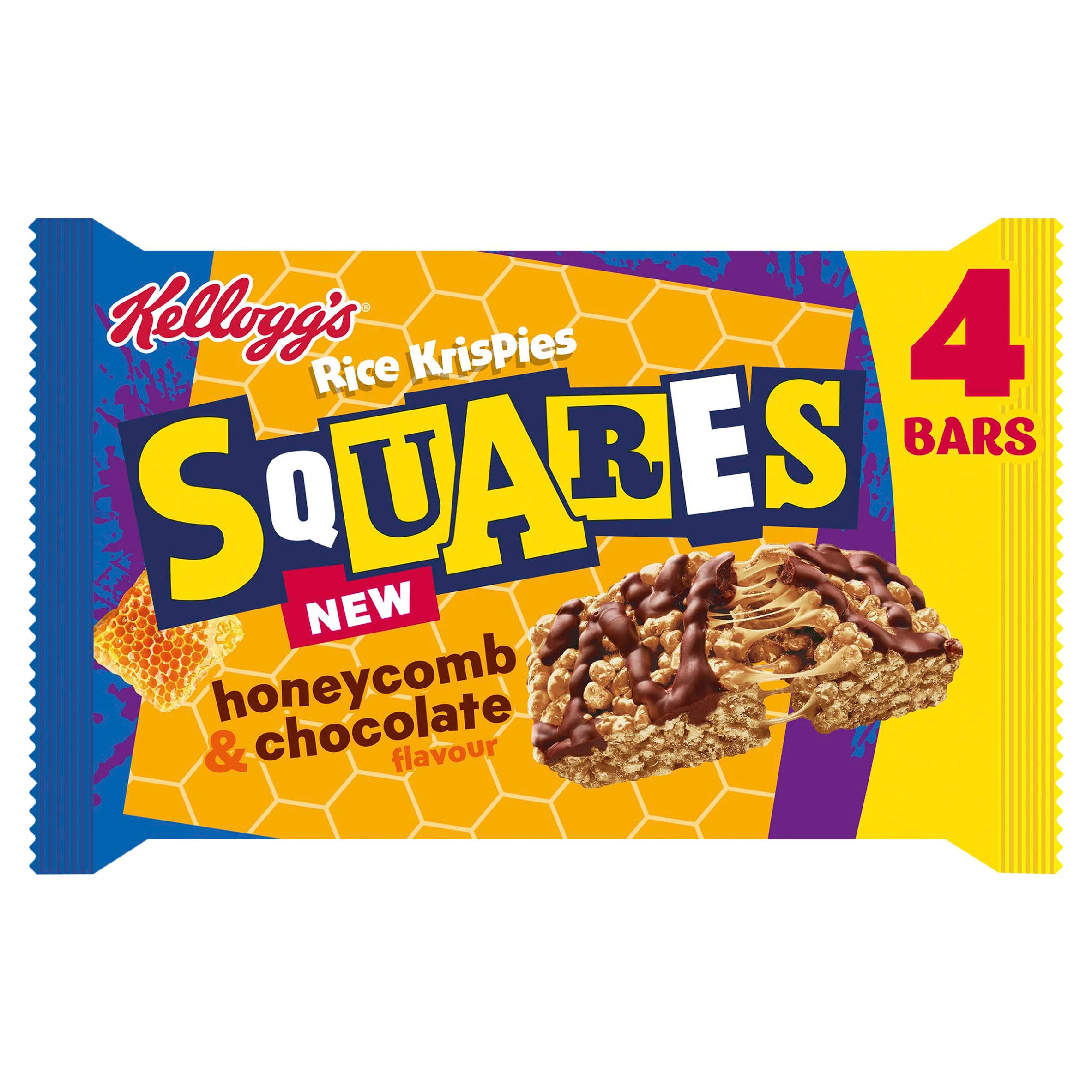 Kellogg's Rice Krispies Squares Honeycomb & Chocolate Snack Bars 4x31g