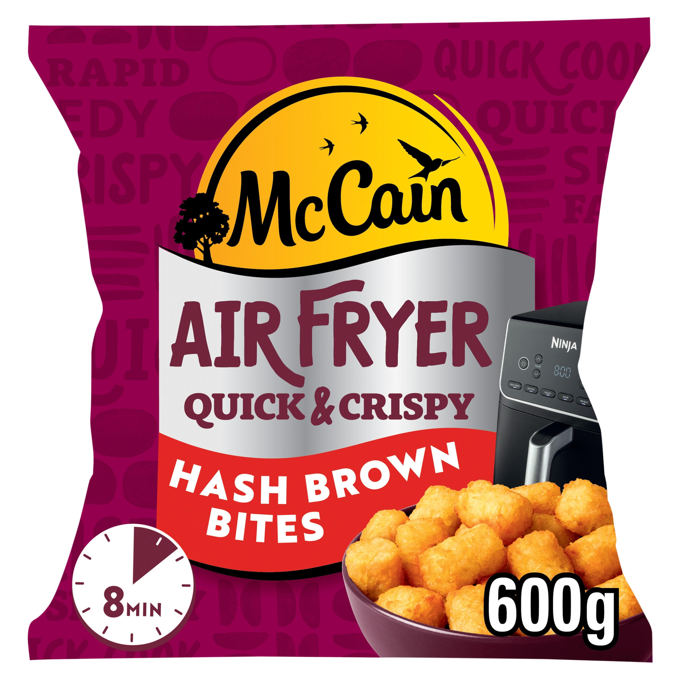 McCain Air Fryer Quick & Crispy Potato Hash Brown Bites 600g