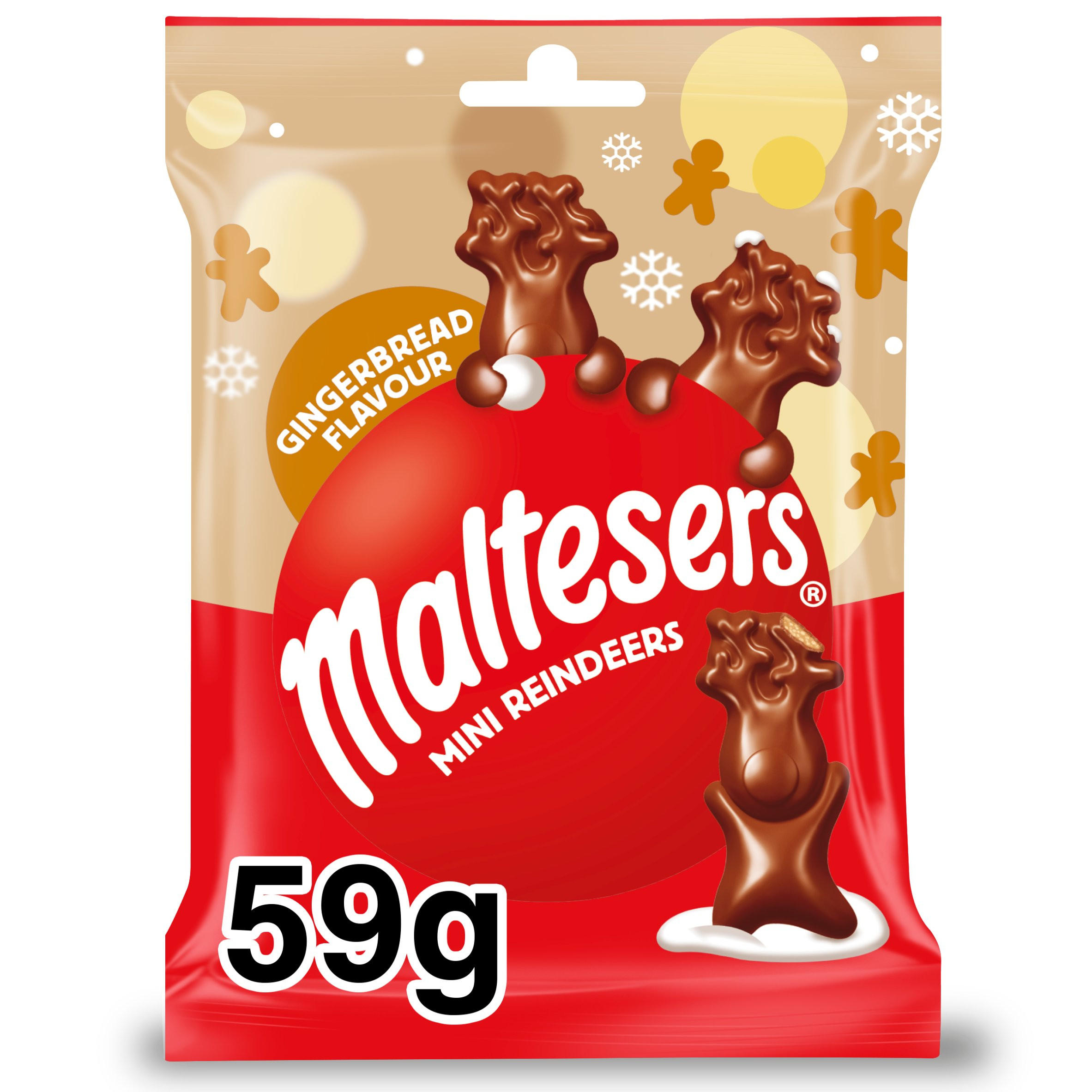 Maltesers Mini Reindeer Gingerbread Chocolate Christmas Treats Bag 59g