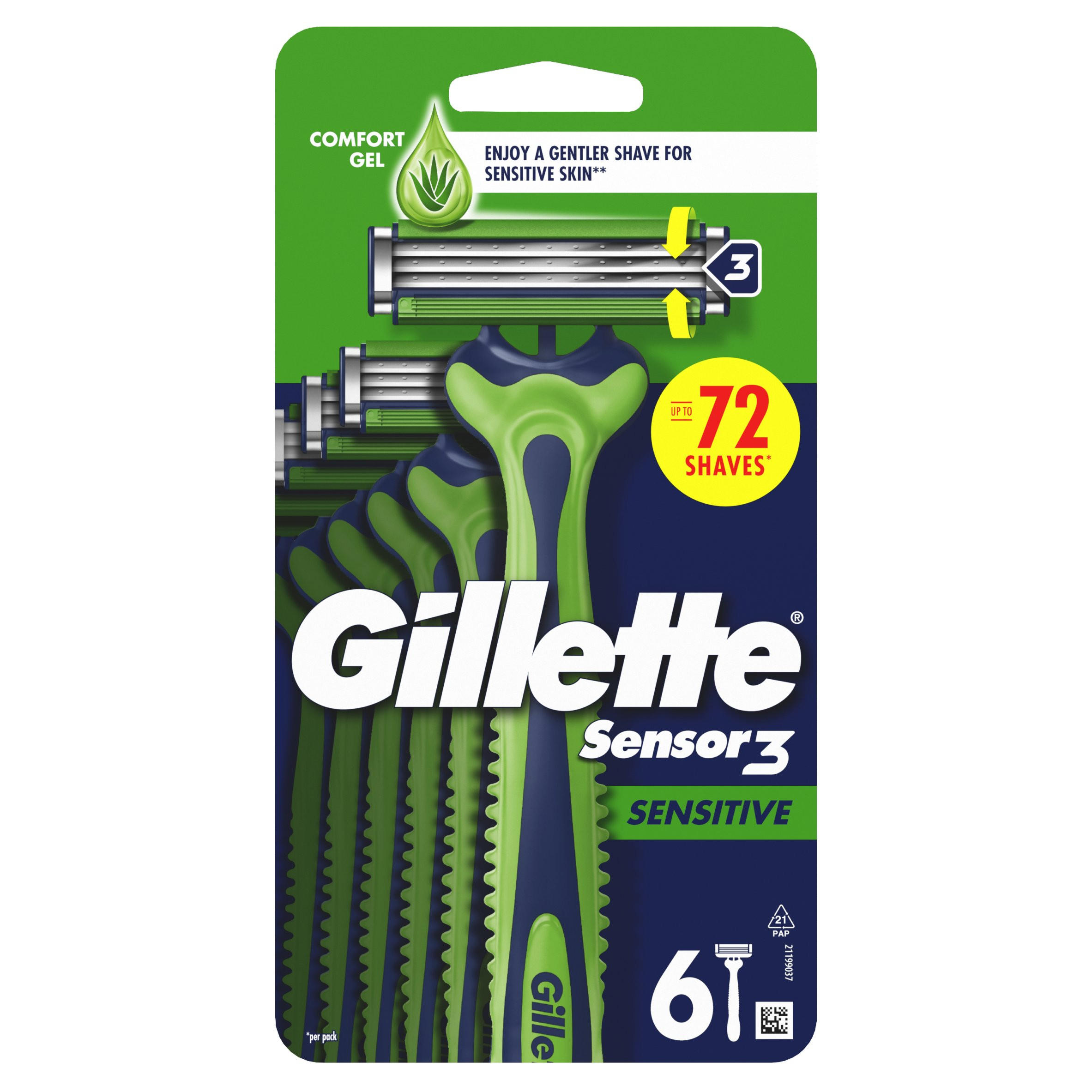 Gillette Sensor3 Sensitive, Disposable Razors