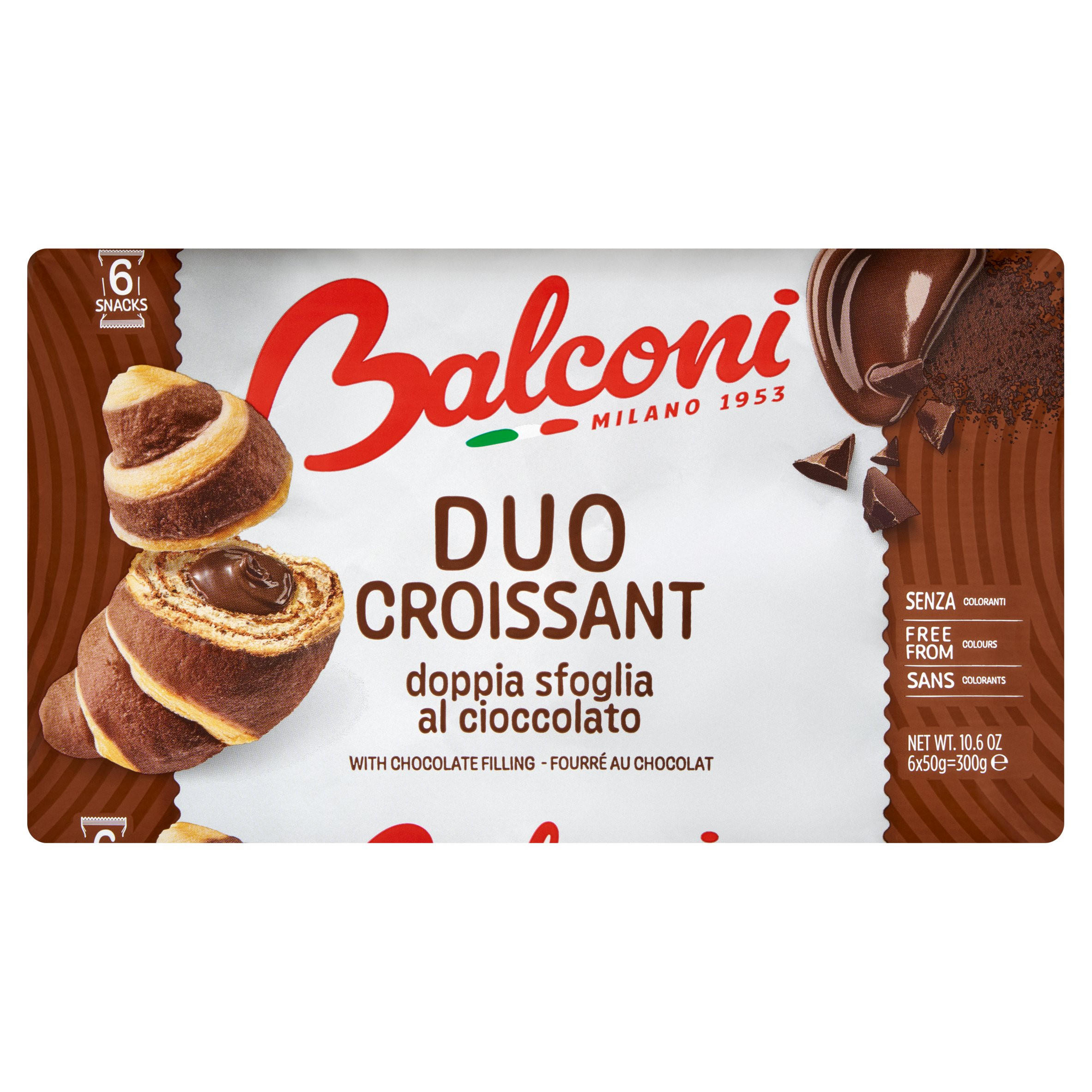 Balconi Duo Croissant With Chocolate Filling 6 x 50g (300g)