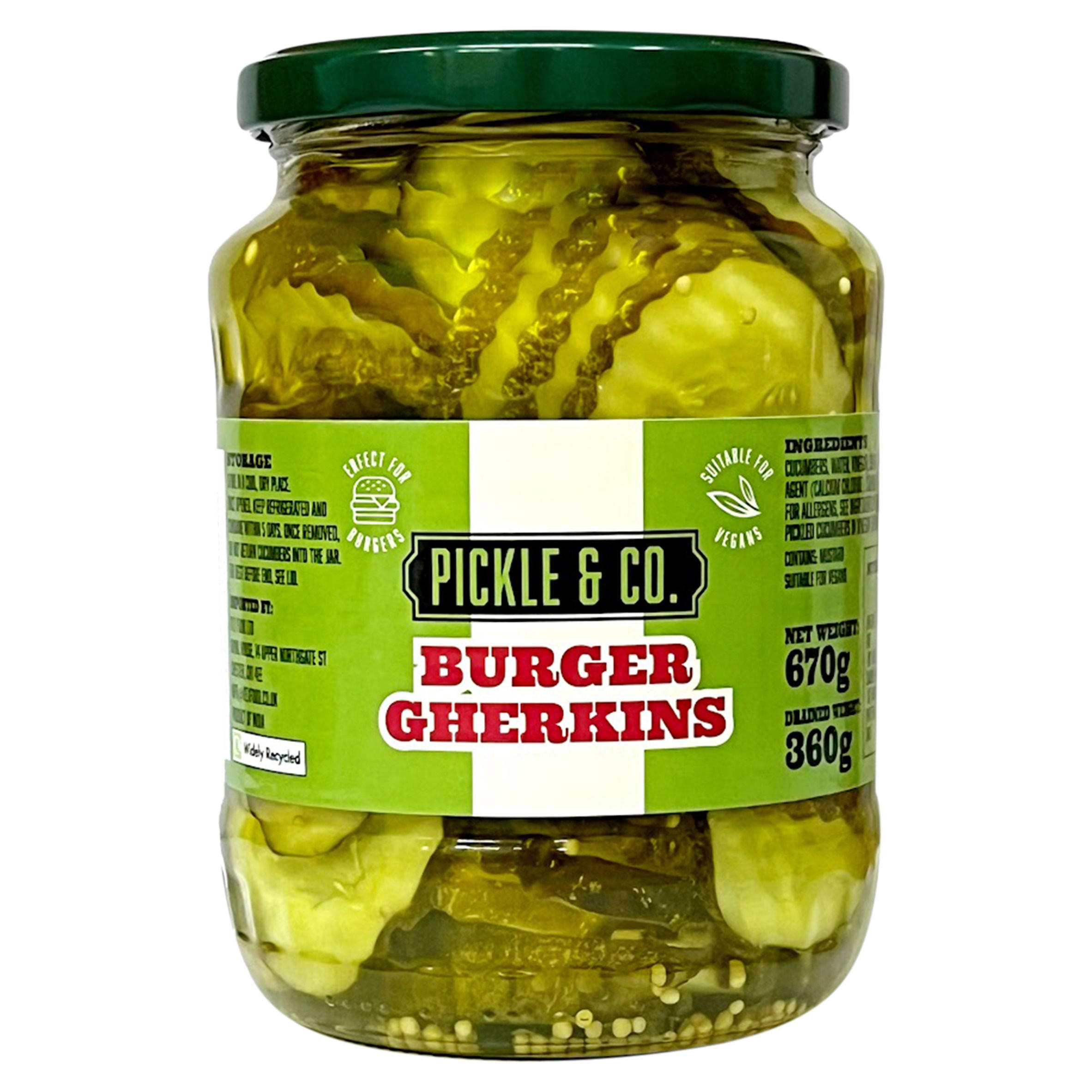 Pickle & Co. Burger Gherkins 670g