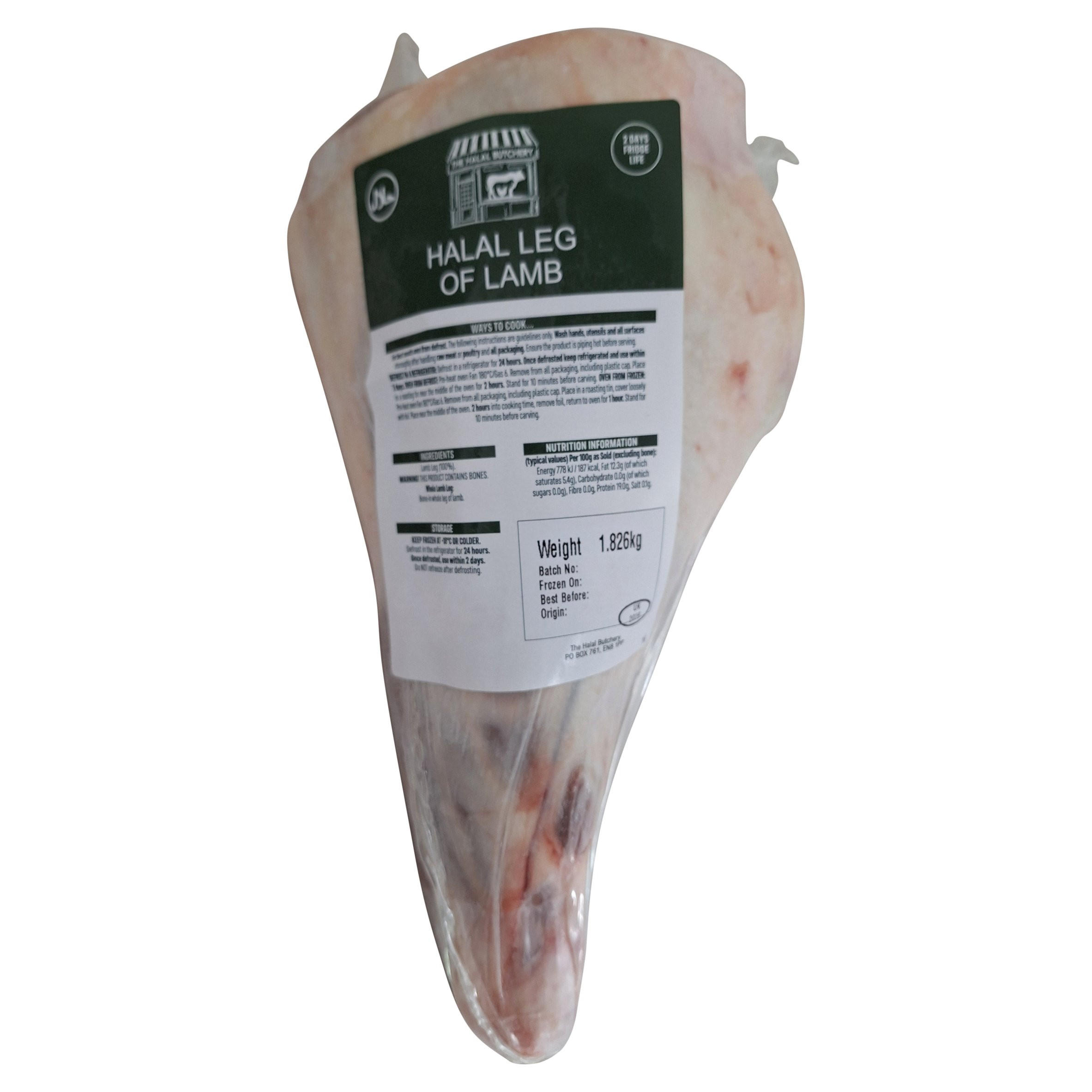 The Halal Butchery Halal Leg of Lamb 1.826kg