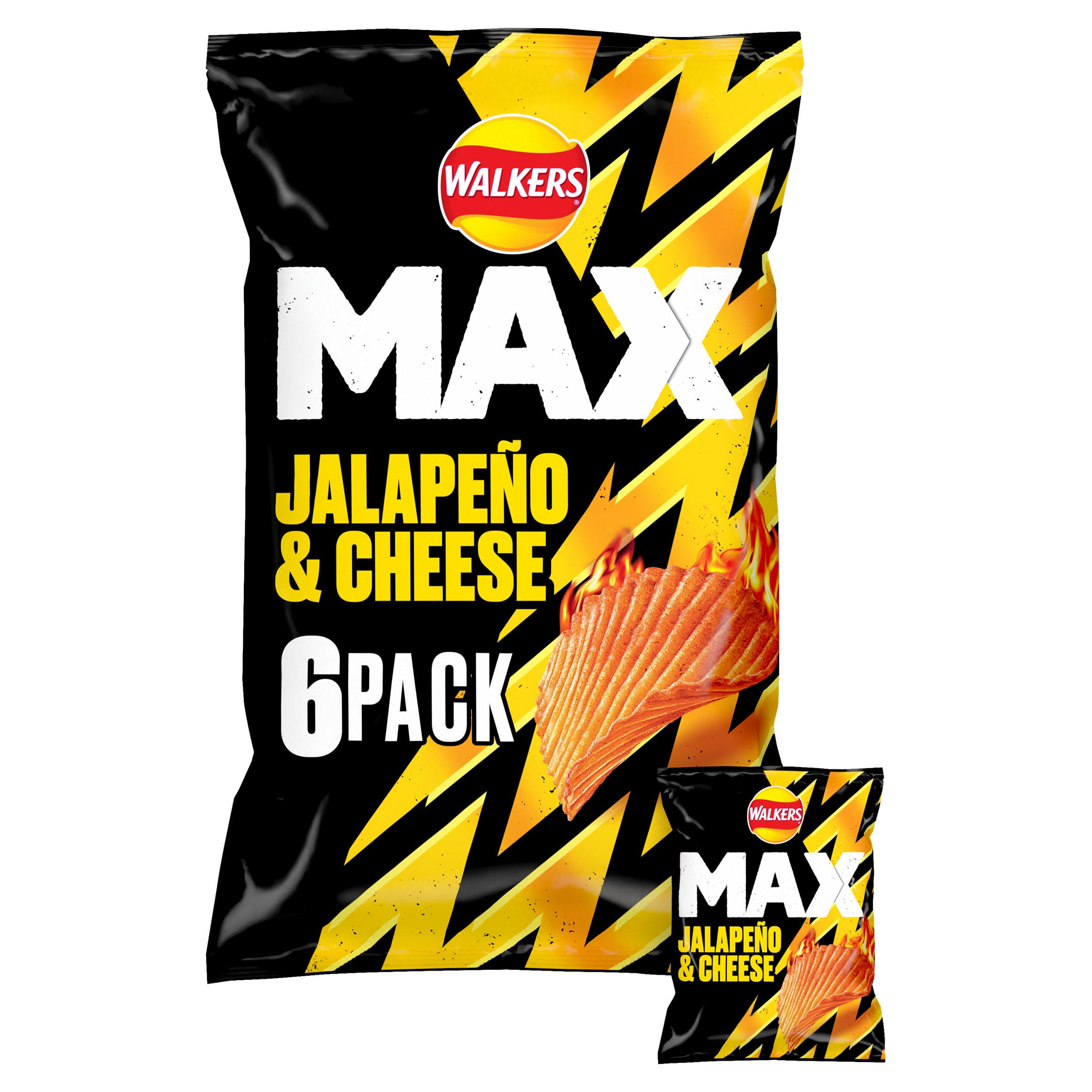 Walkers MAX Jalapeno & Cheese Multipack Crisps 6 x 27g