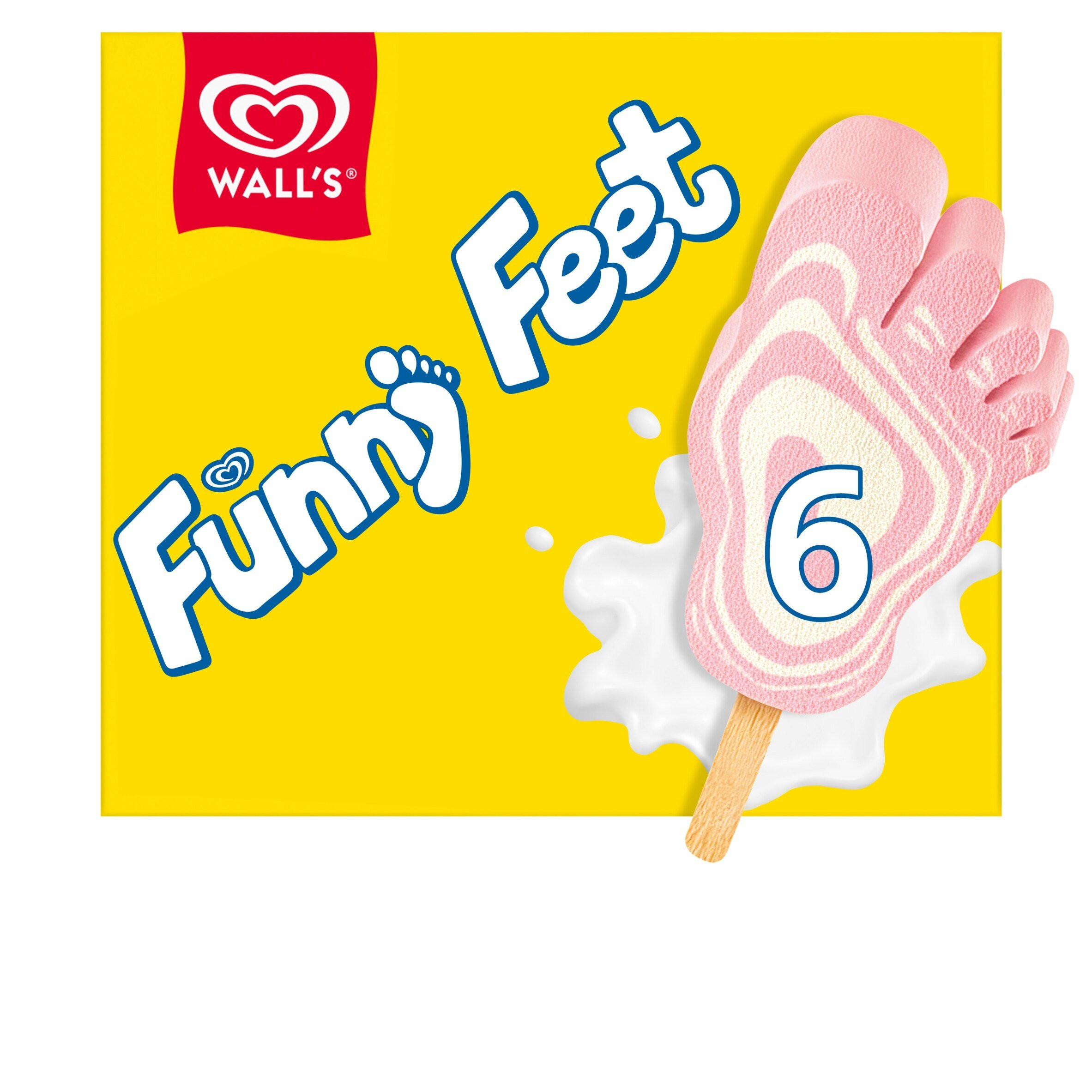 Wall's Funny Feet Strawberry & Vanilla Ice Cream Lollies 6x79ml