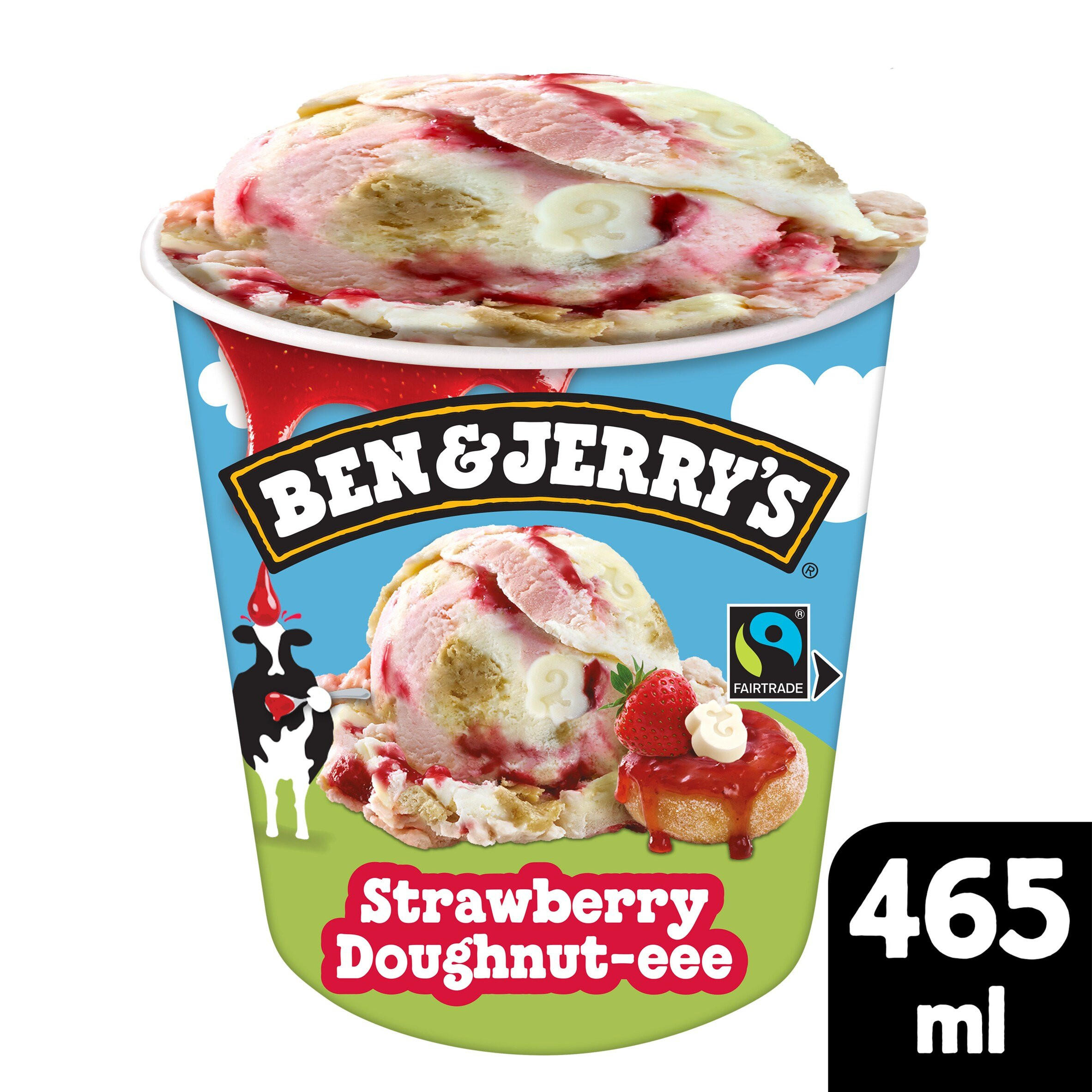 Ben & Jerry's Strawberry Doughnut-eee Ice Cream Tub 465 ML