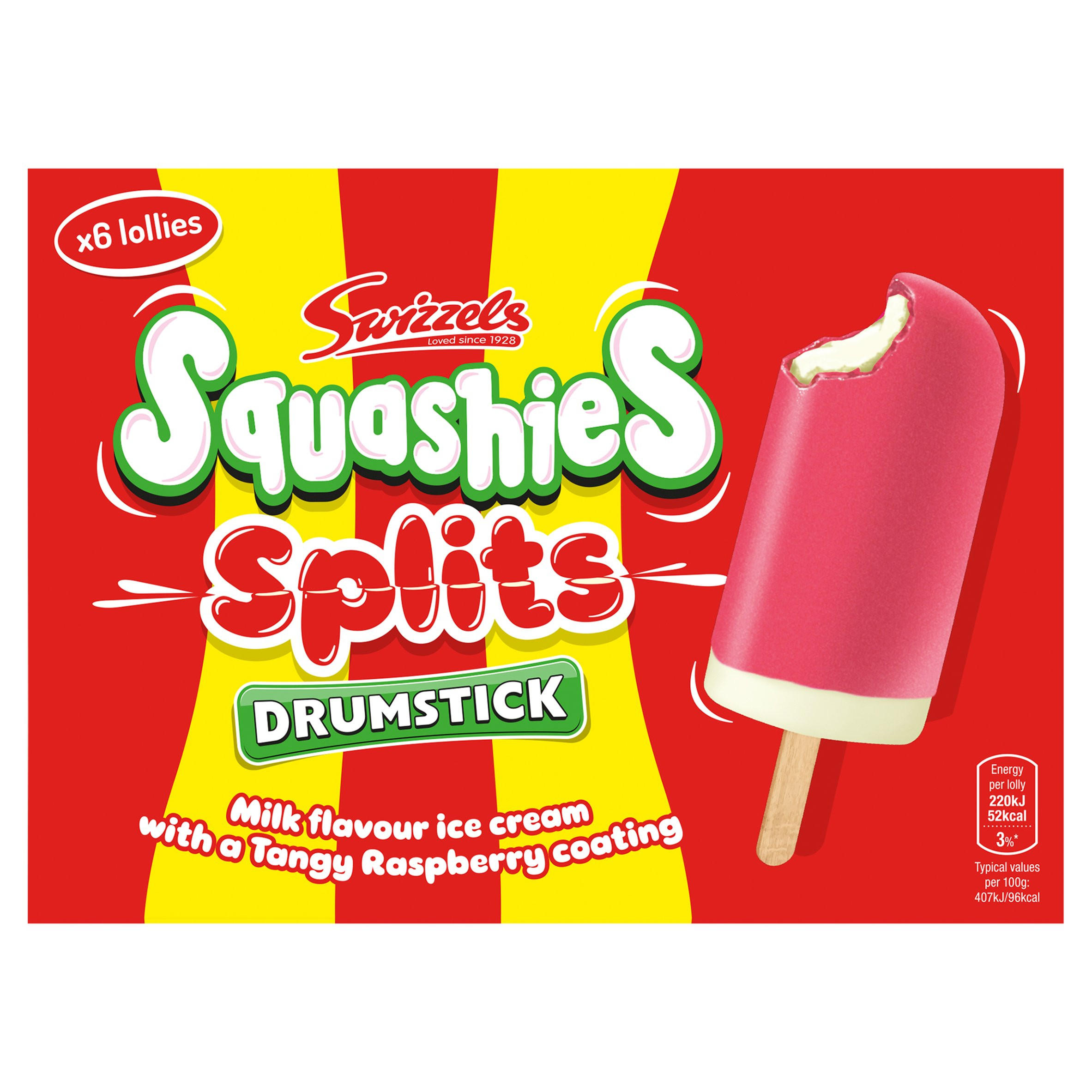 Swizzels Squashies Splits Drumstick Lollies 6 x 54g (324g)