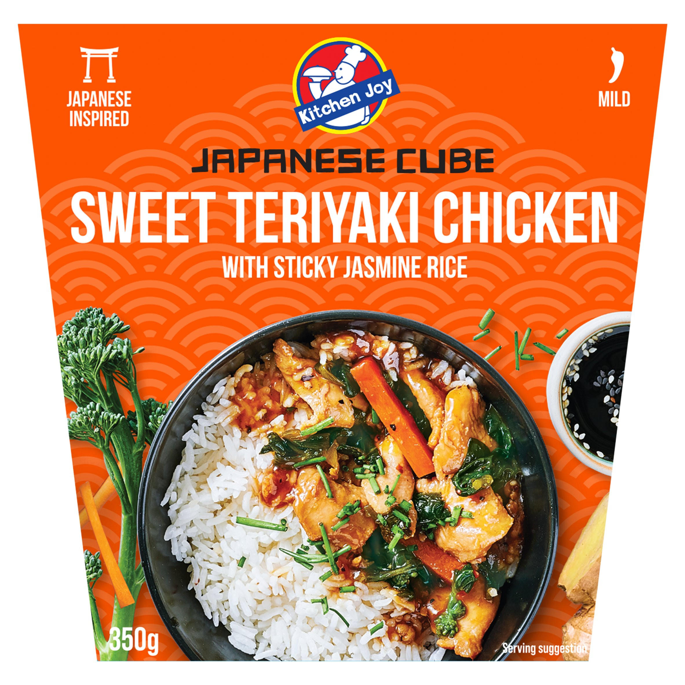 Kitchen Joy Japanese Cube Sweet Teriyaki Chicken with Sticky Jasmine Rice 350g