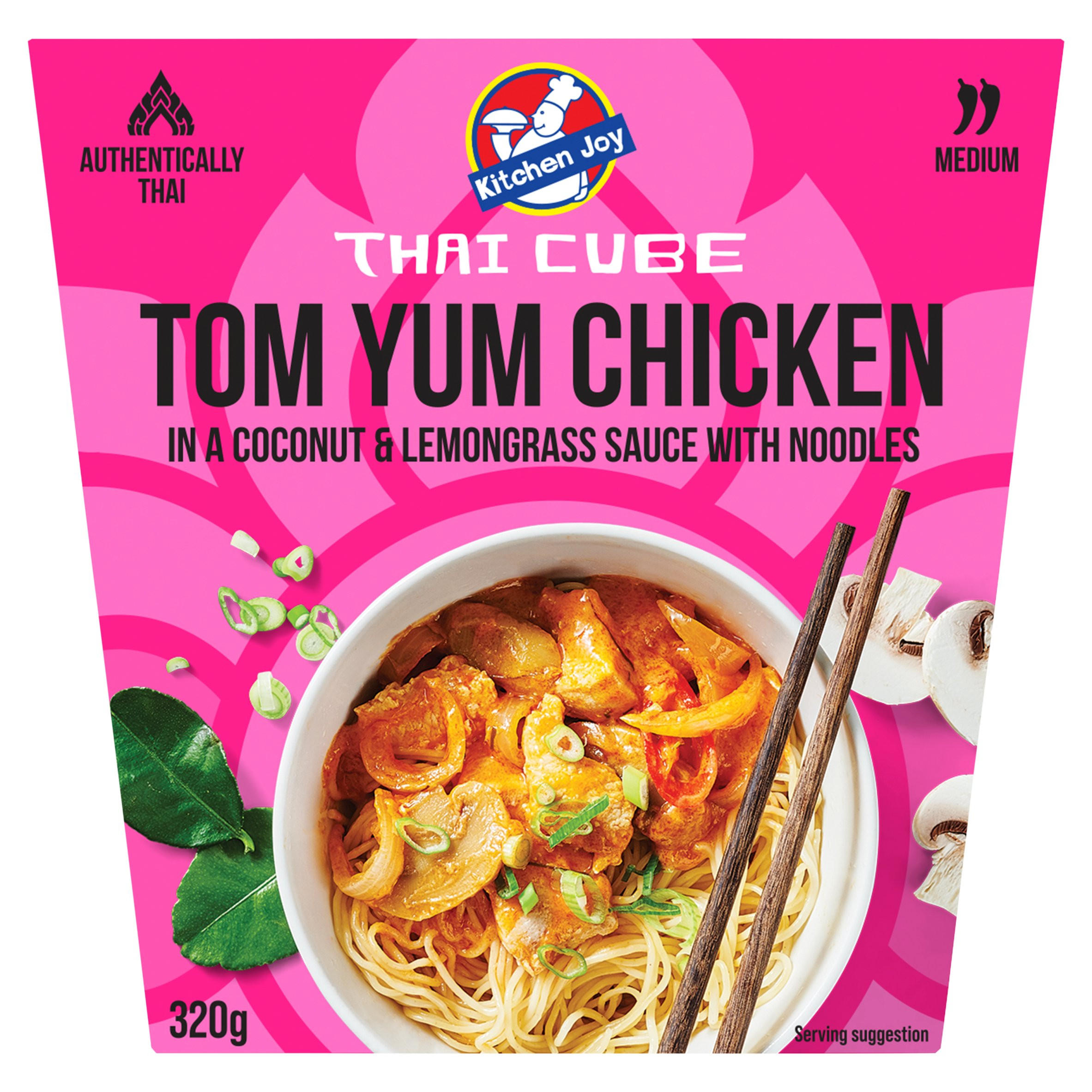 Kitchen Joy Thai Cube Tom Yum Chicken in a Coconut & Lemongrass Sauce with Noodles 320g