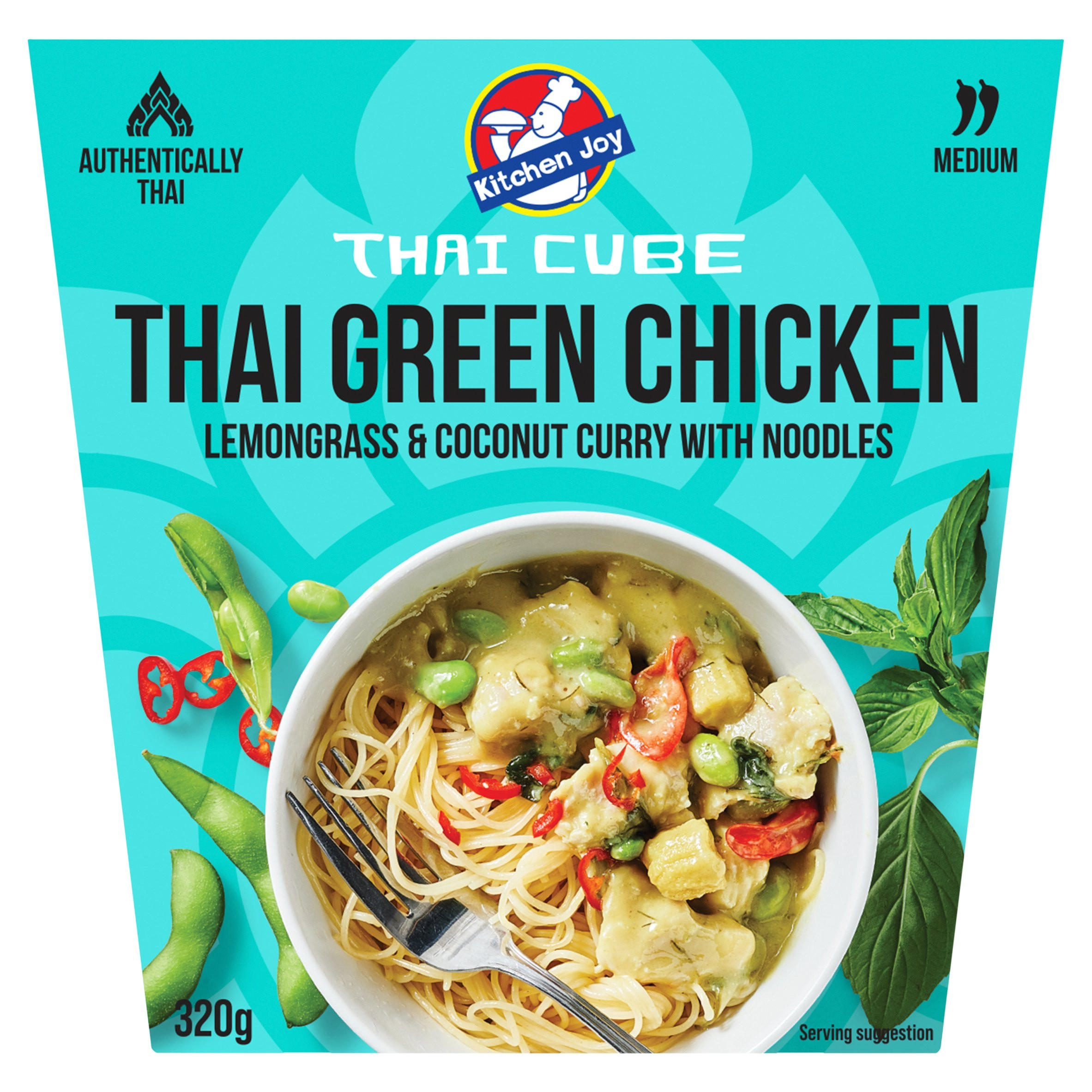Kitchen Joy Thai Cube Thai Green Chicken Lemongrass & Coconut Curry with Noodles 320g