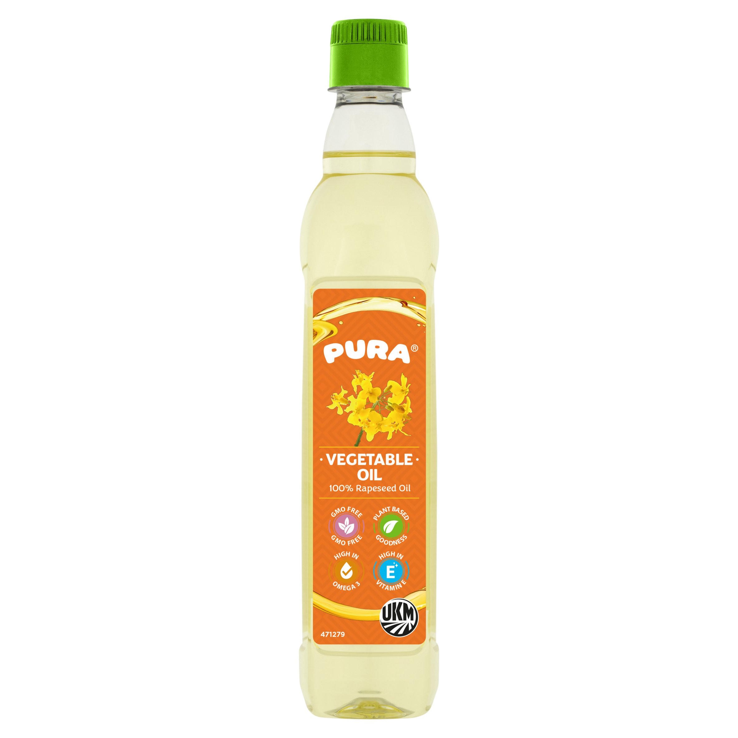 Pura Vegetable Oil 100% Rapeseed Oil 500ml