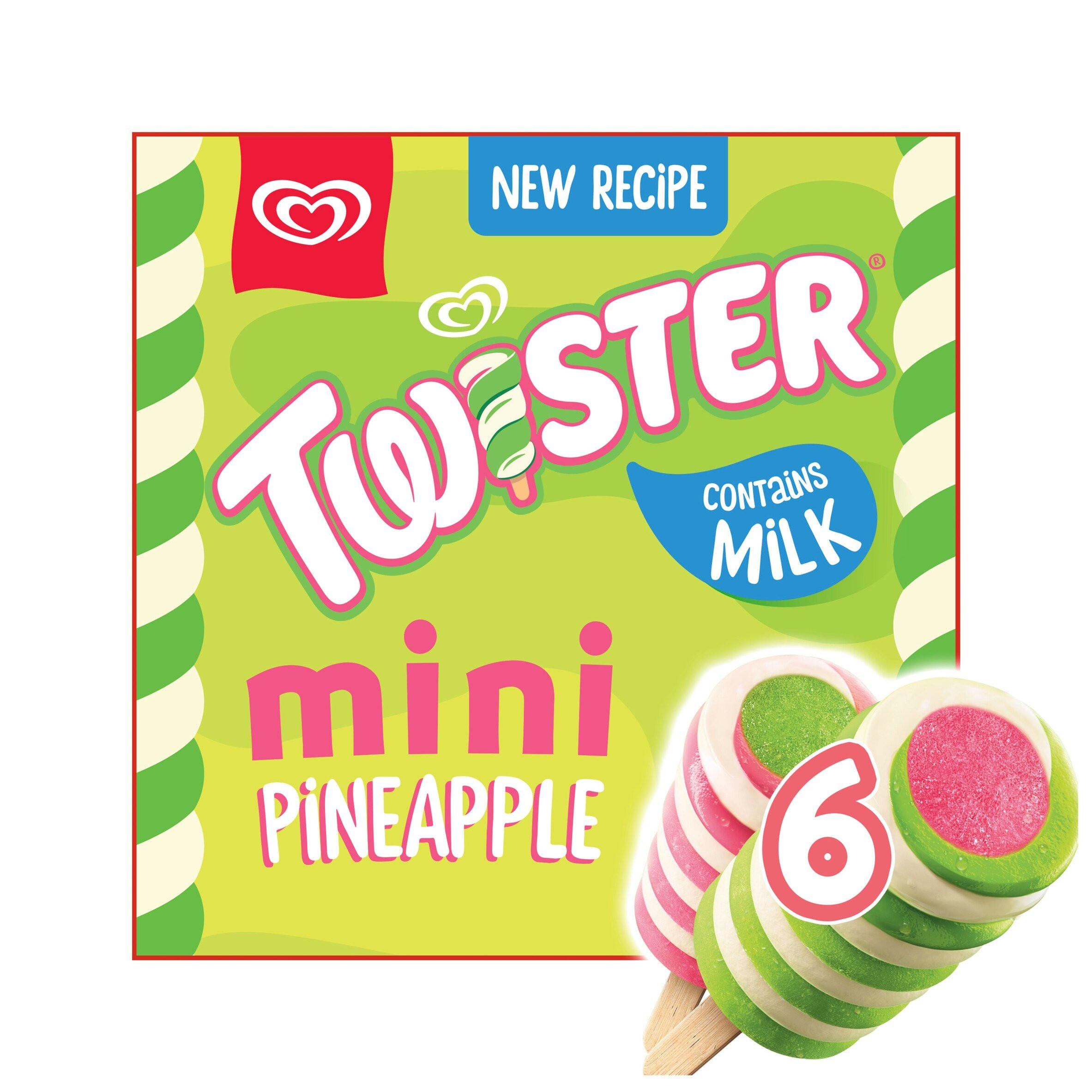Twister Mini Pineapple Ice Cream Lollies 6x50ml