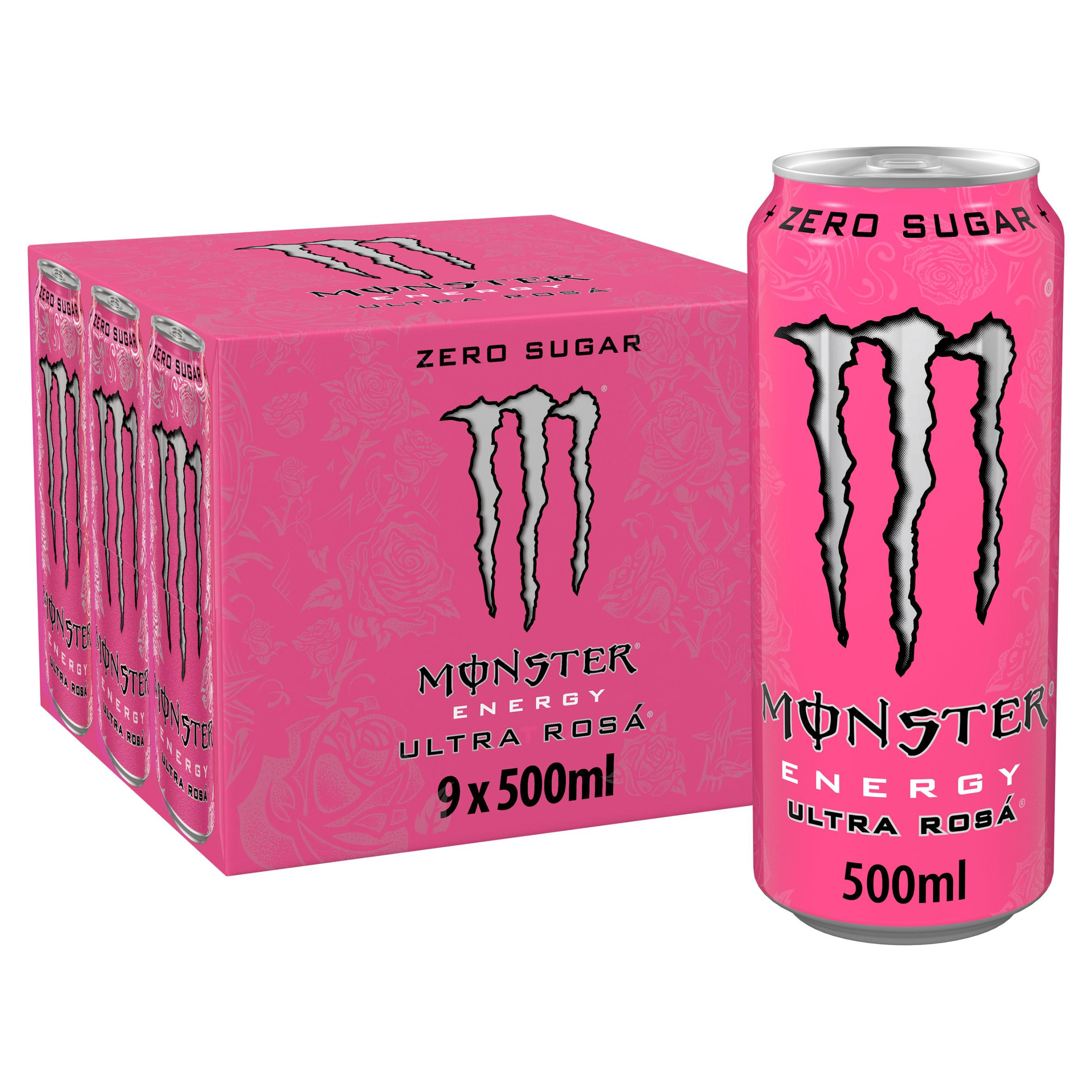 Monster Energy Drink Ultra Rosa Zero Sugar 9 x 500ml Cans
