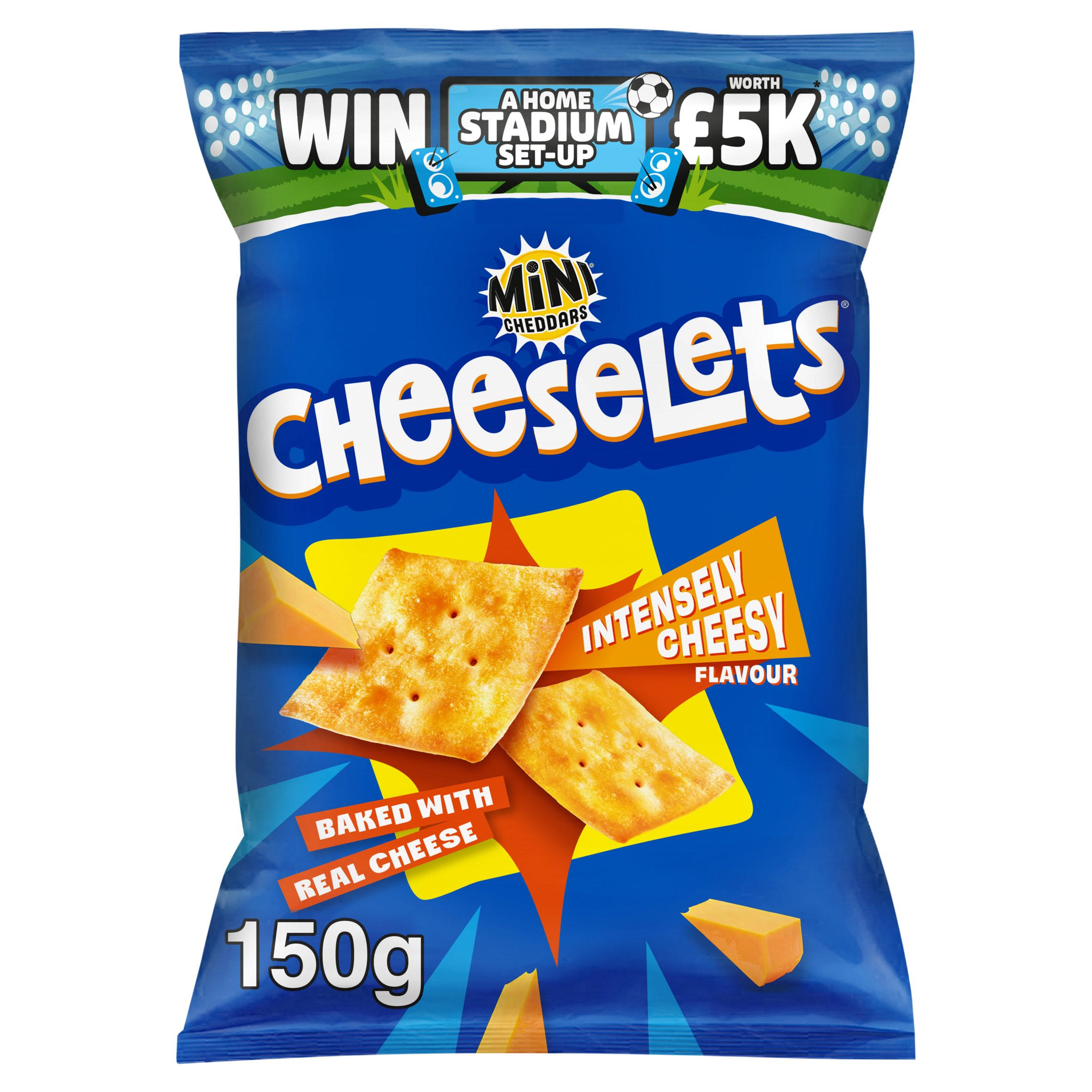 Mini Cheddars Cheeselets Intensely Cheesy Flavour Sharing Bag Crisps 150g
