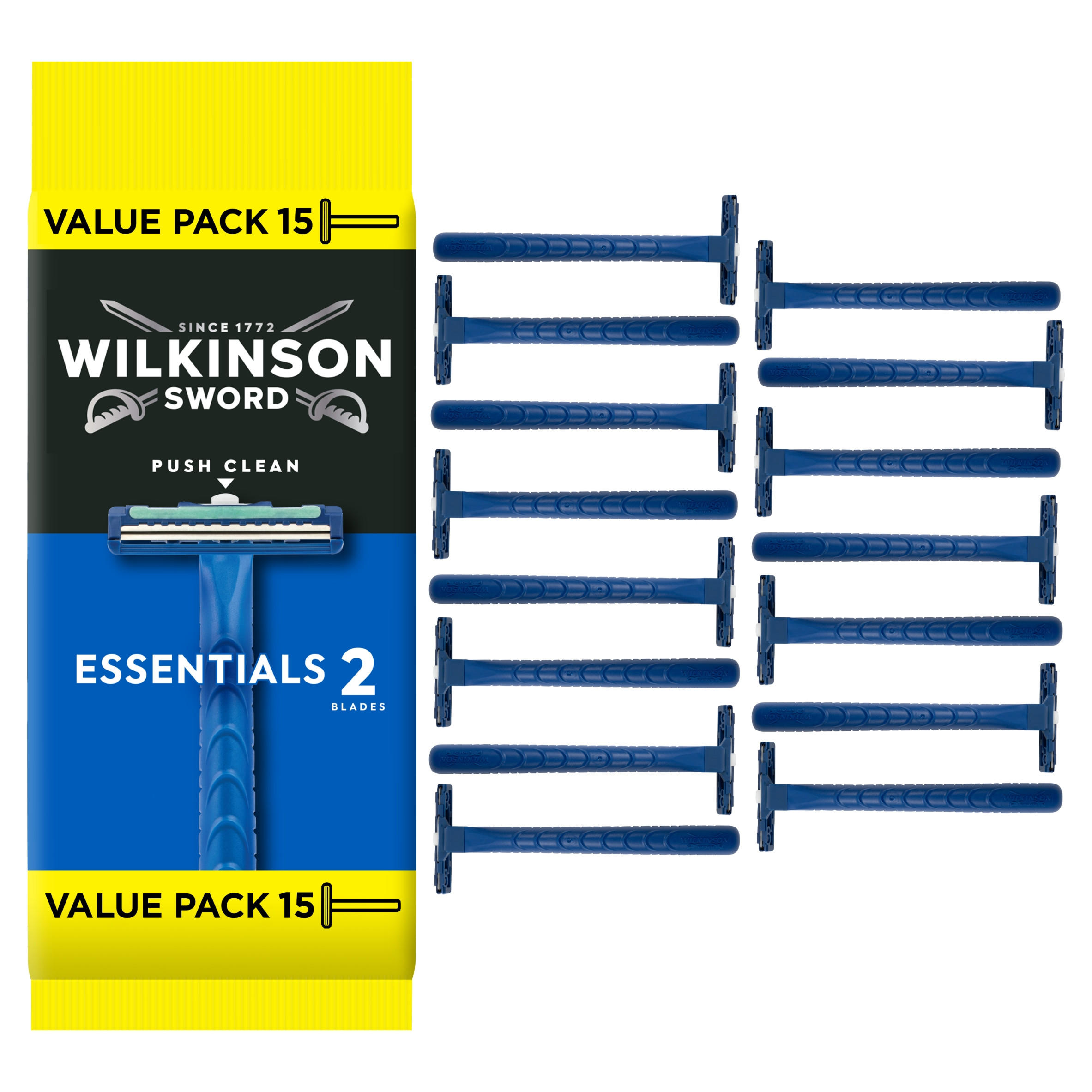 Wilkinson Sword Essentials 2 Men's Disposable Razors 12 Pack + 3 Free