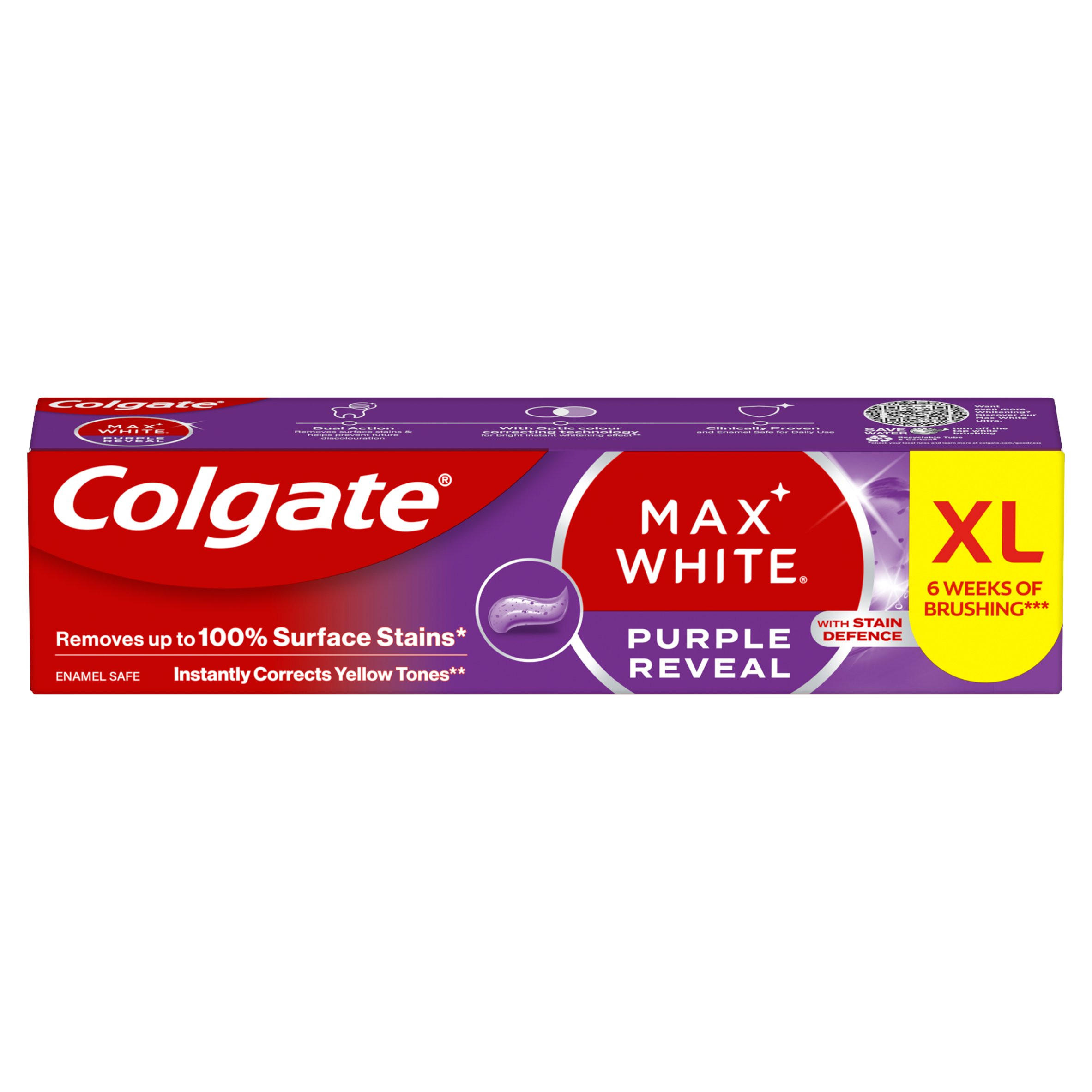 Colgate Max White Purple Reveal Teeth Whitening Toothpaste 100ml