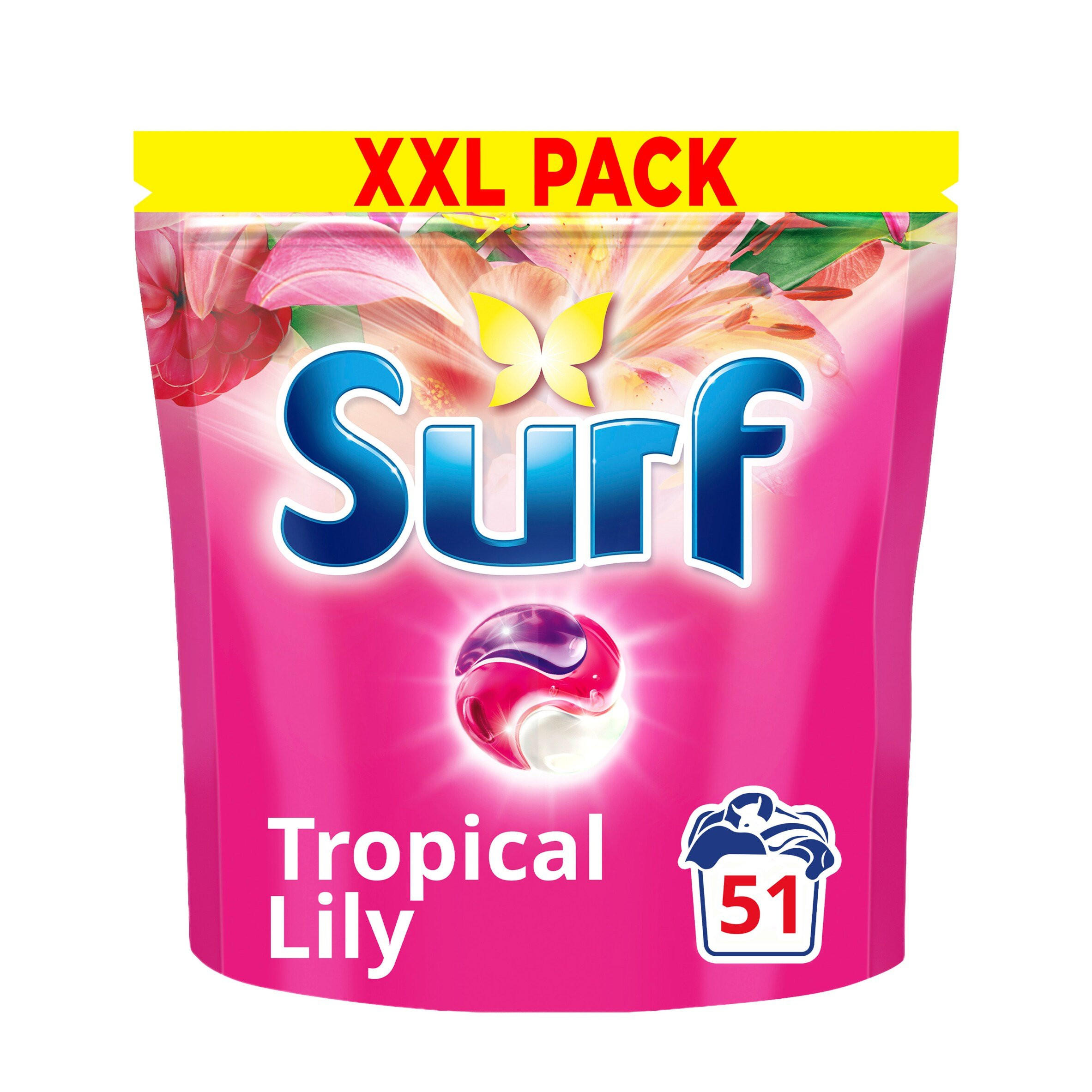 Surf 3 in 1 Tropical Lily Laundry Washing Detergent Capsules 51 washes