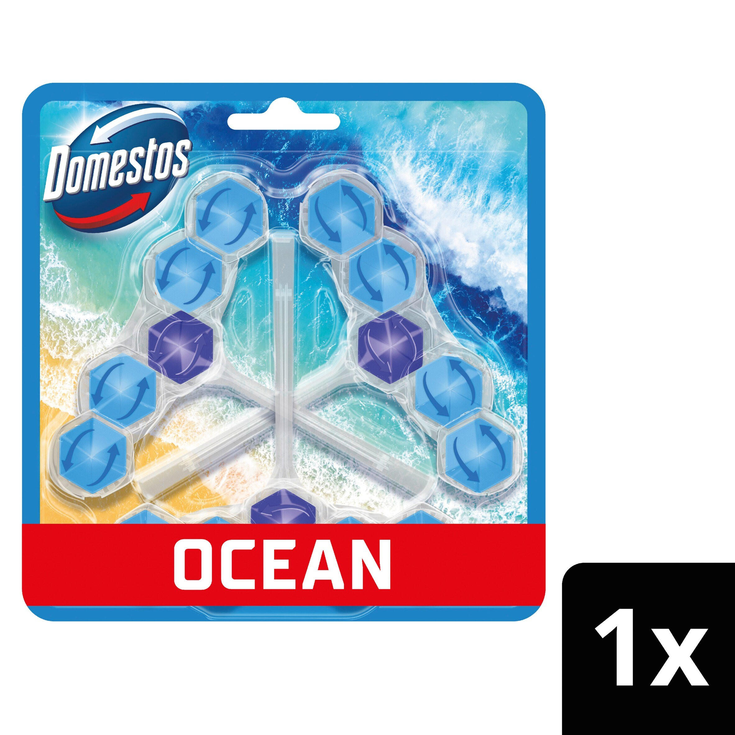 Domestos Power 5 Ocean Toilet Rim Blocks 3x 50 g