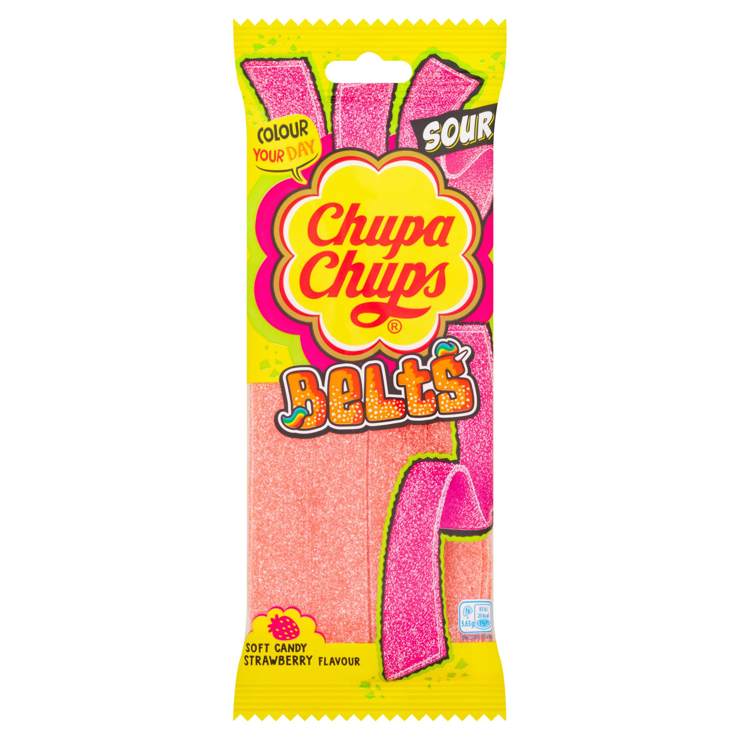 Chupa Chups Belts Soft Candy Strawberry Flavour 90g