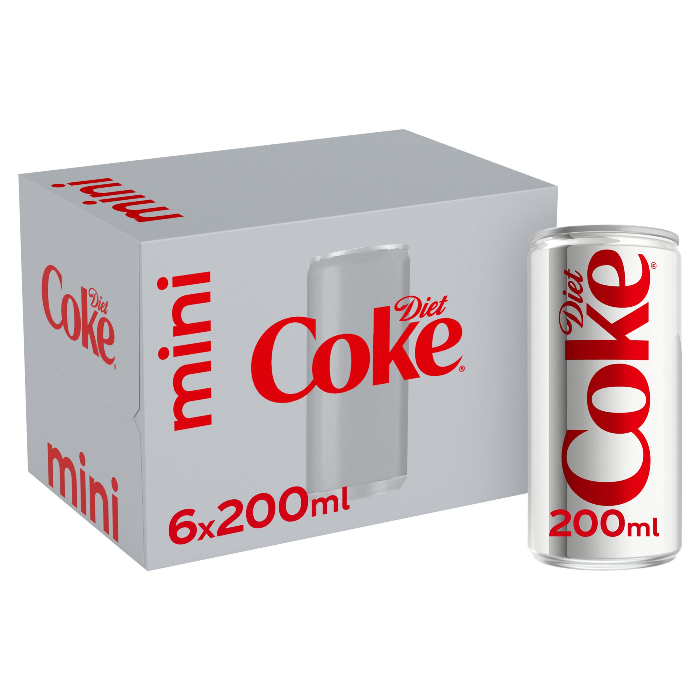 DIET COKE Mini No Calories No Sugar 6x200ml