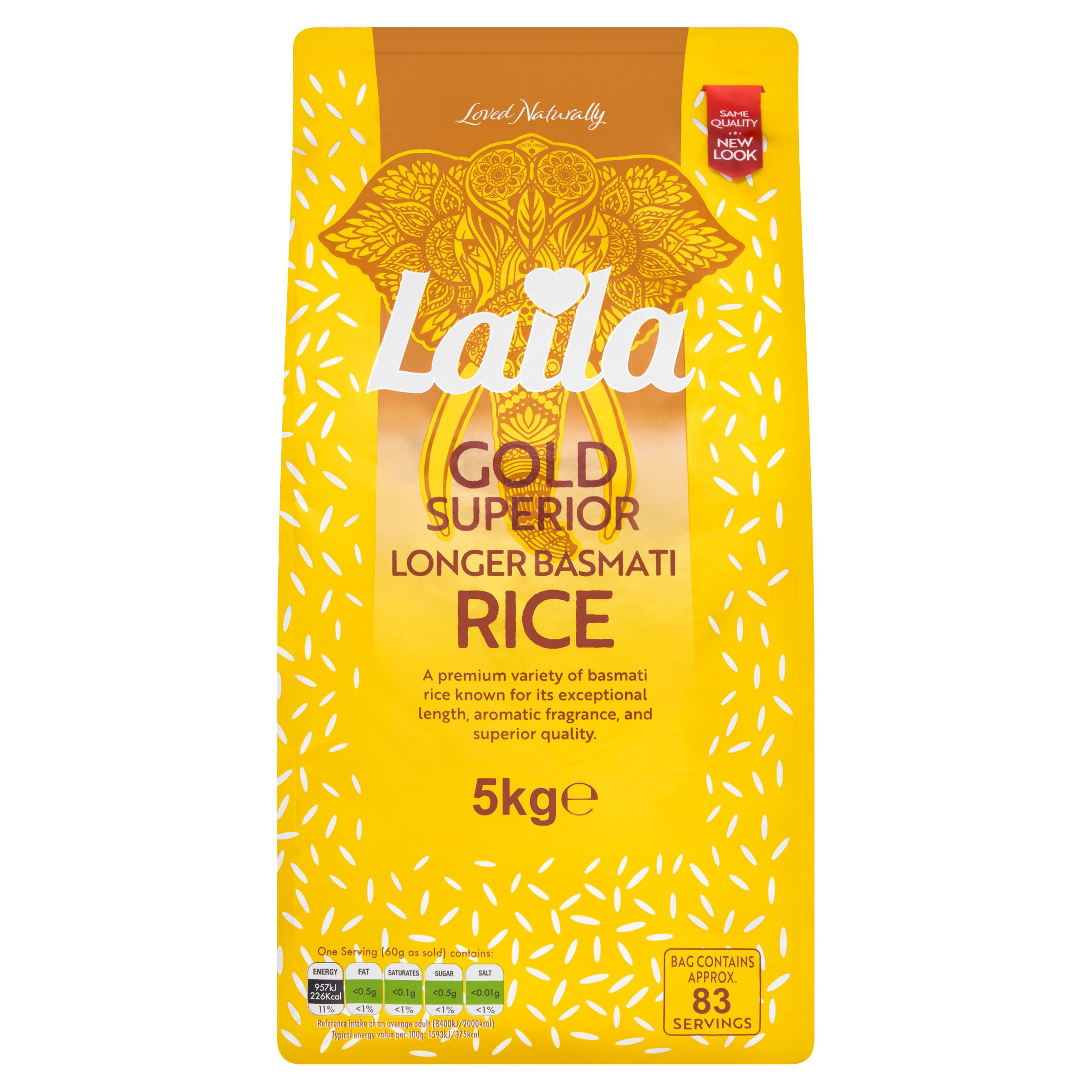 Laila Gold Superior Longer Basmati Rice 5kg
