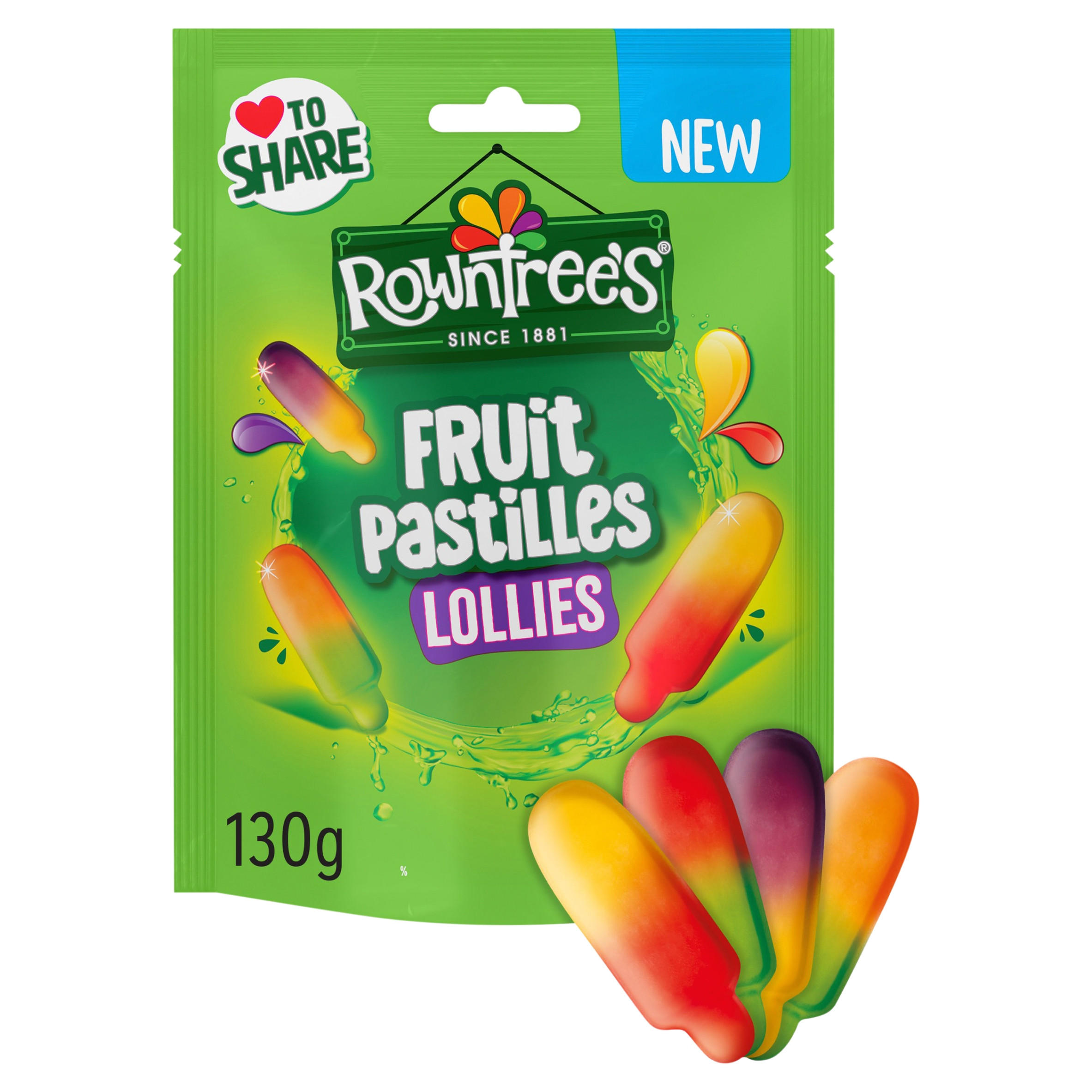 Rowntree's Lollies Fruit Pastilles Sweets Sharing Bag 130g