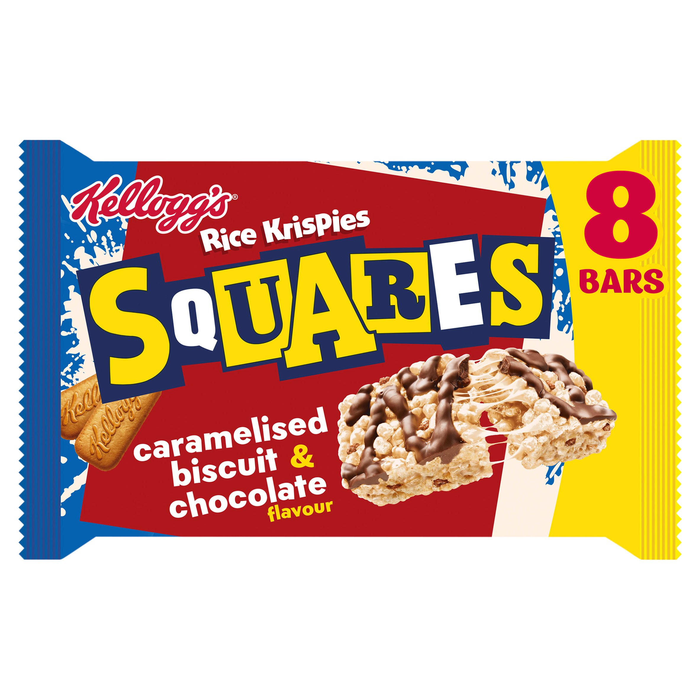 Kellogg's Rice Krispies Squares Caramelised Biscuit Snack Bar 8x34g
