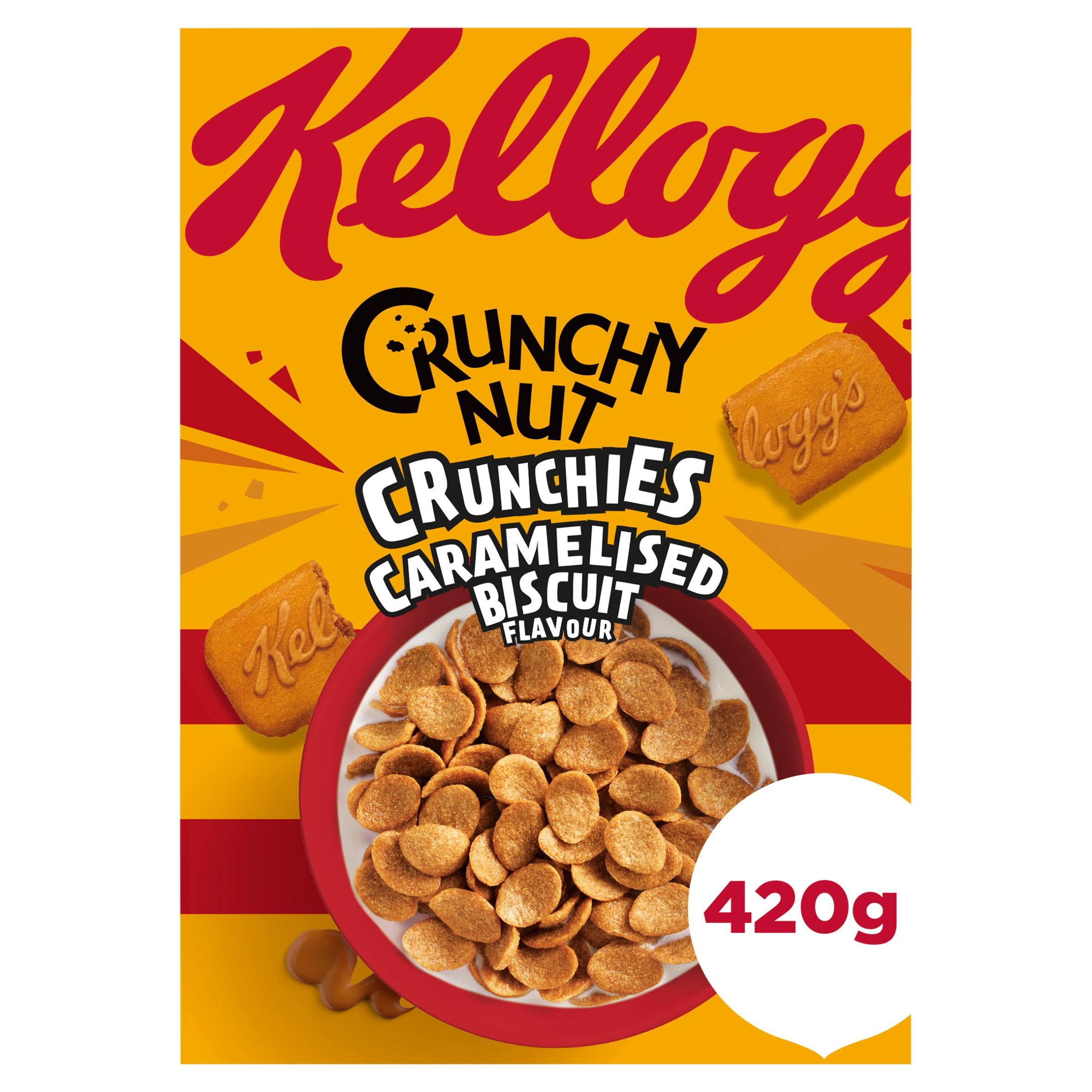 Kellogg’s Crunchy Nut Crunchies Caramelised Biscuit Breakfast Cereal 420g