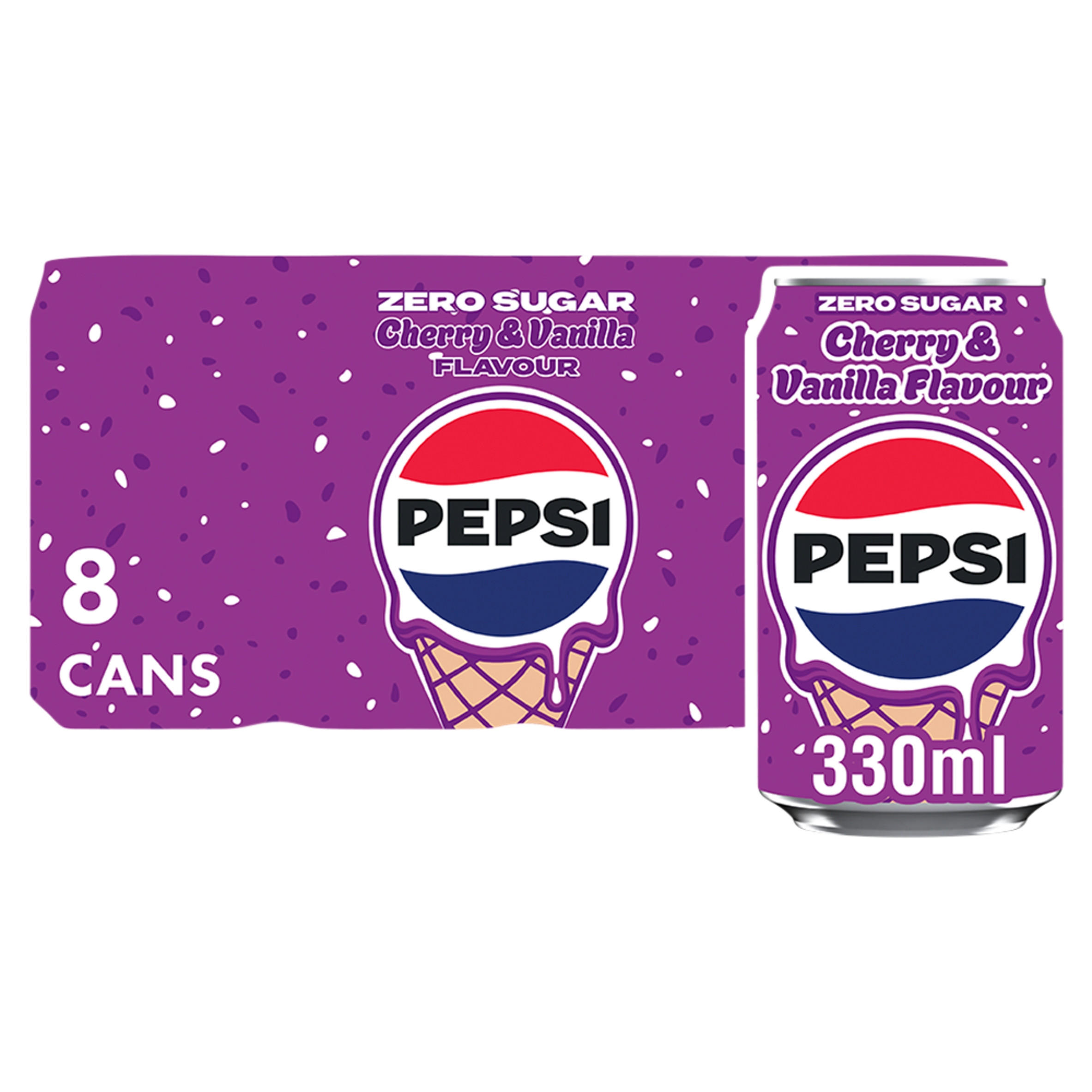 Pepsi Zero Sugar Cherry & Vanilla Flavour 8 x 330ml