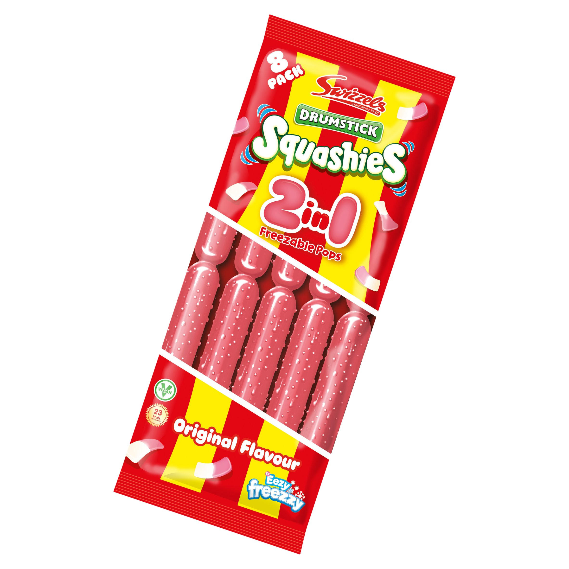 Swizzels Original Flavour Squashies Drumstick 2 in 1 Freezable Pops 8 x 75 ml (600ml)