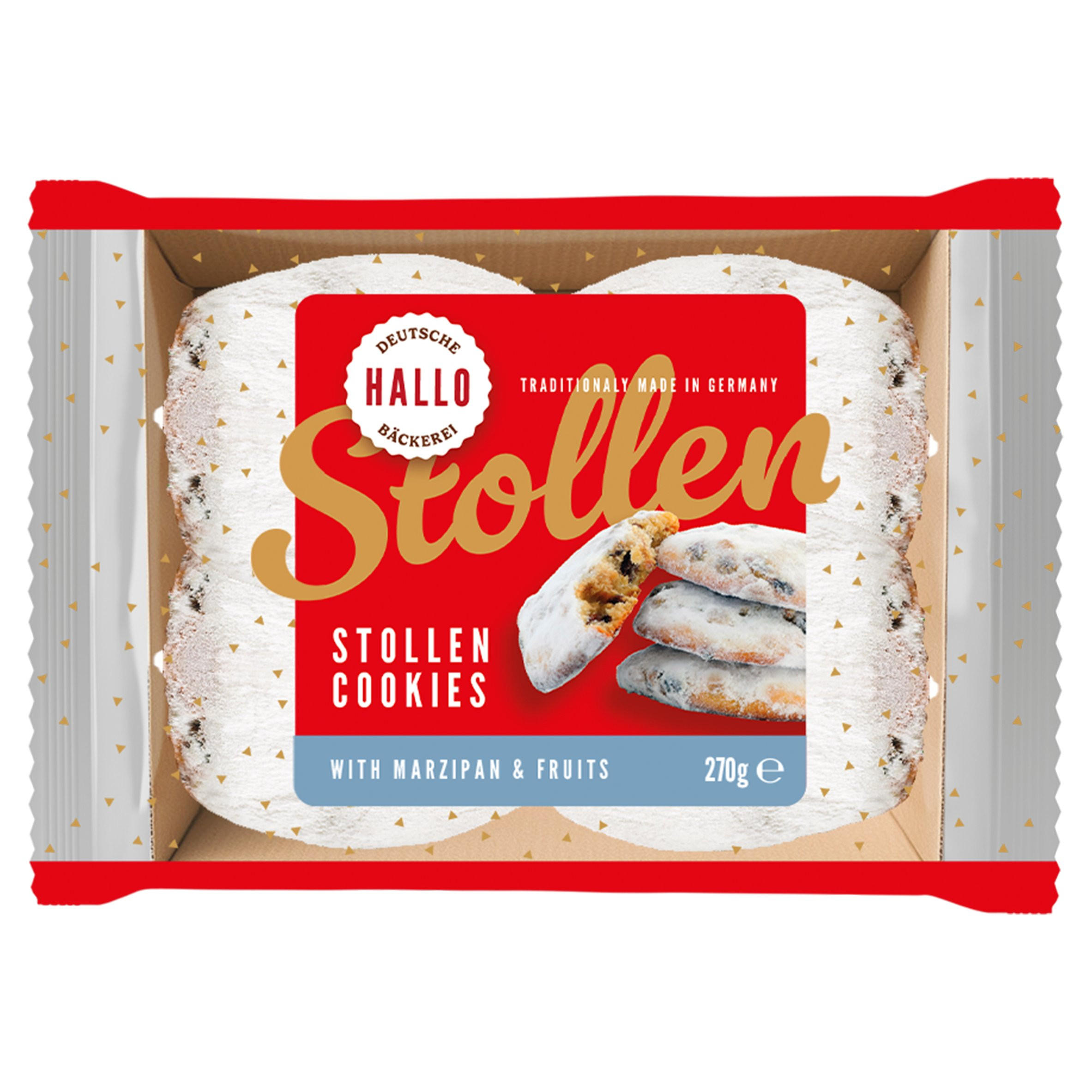 Hallo Stollen Cookies with Marzipan & Fruits 275g