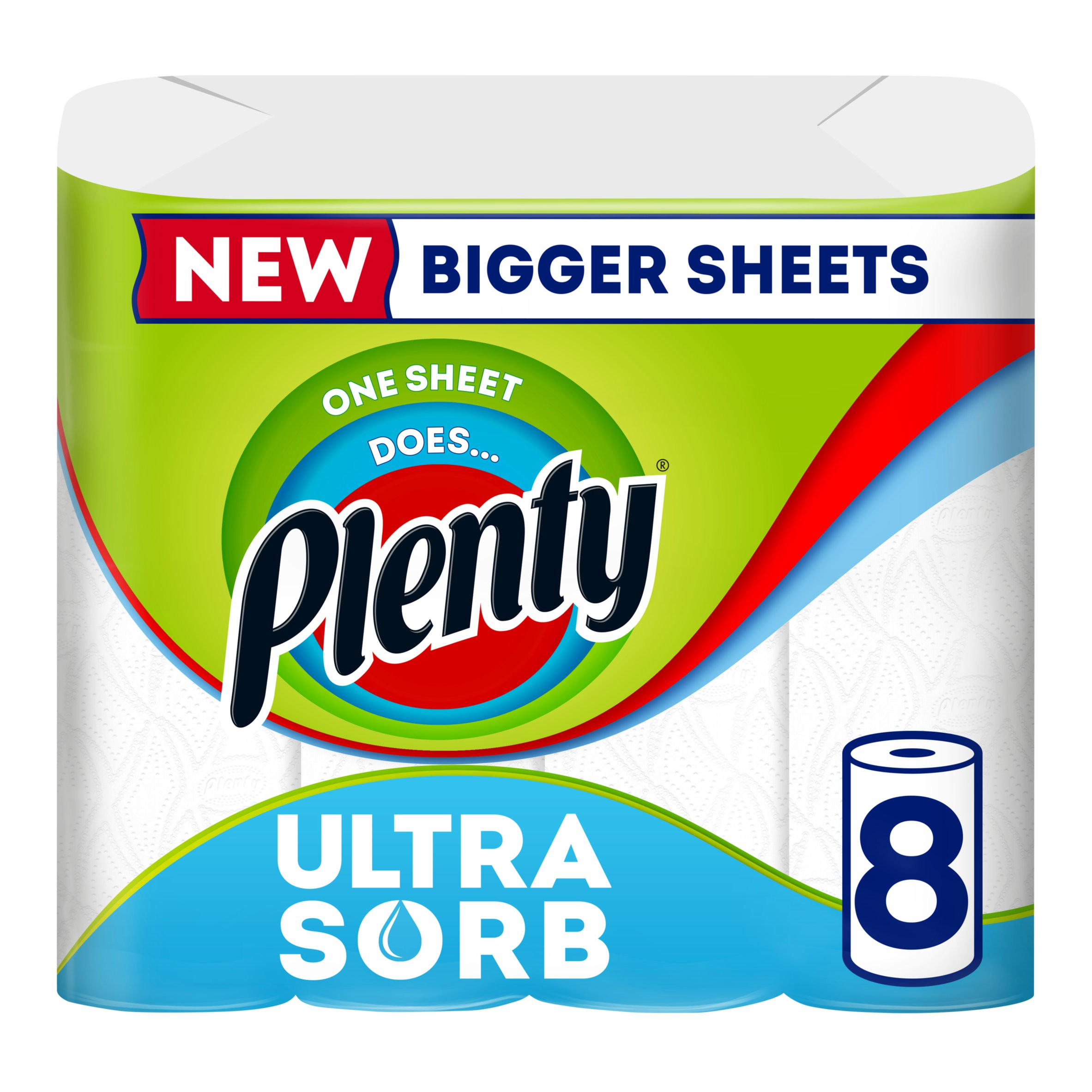 Plenty Ultrasorb Kitchen Roll 8 Rolls