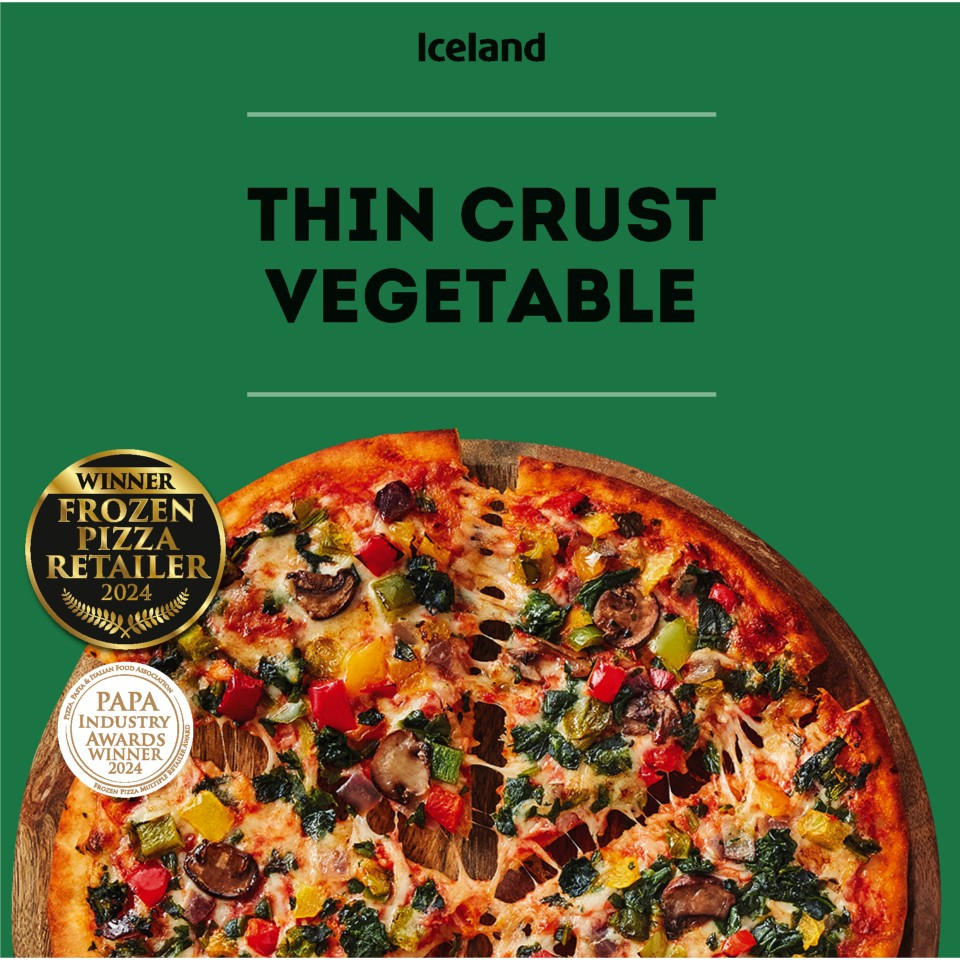 Iceland Thin Crust Vegetable 329g