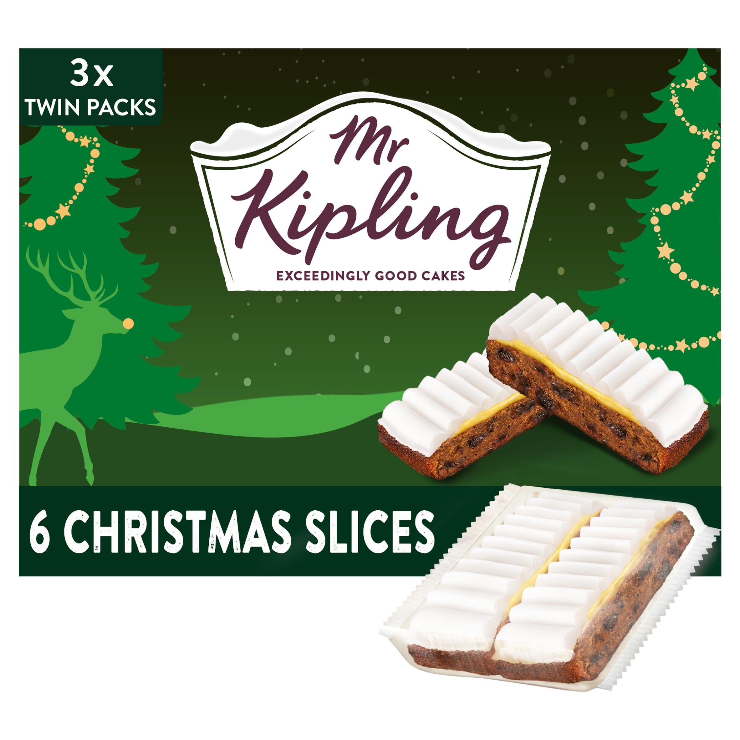 Mr Kipling Christmas Fruit Cake Slices 6 Pack