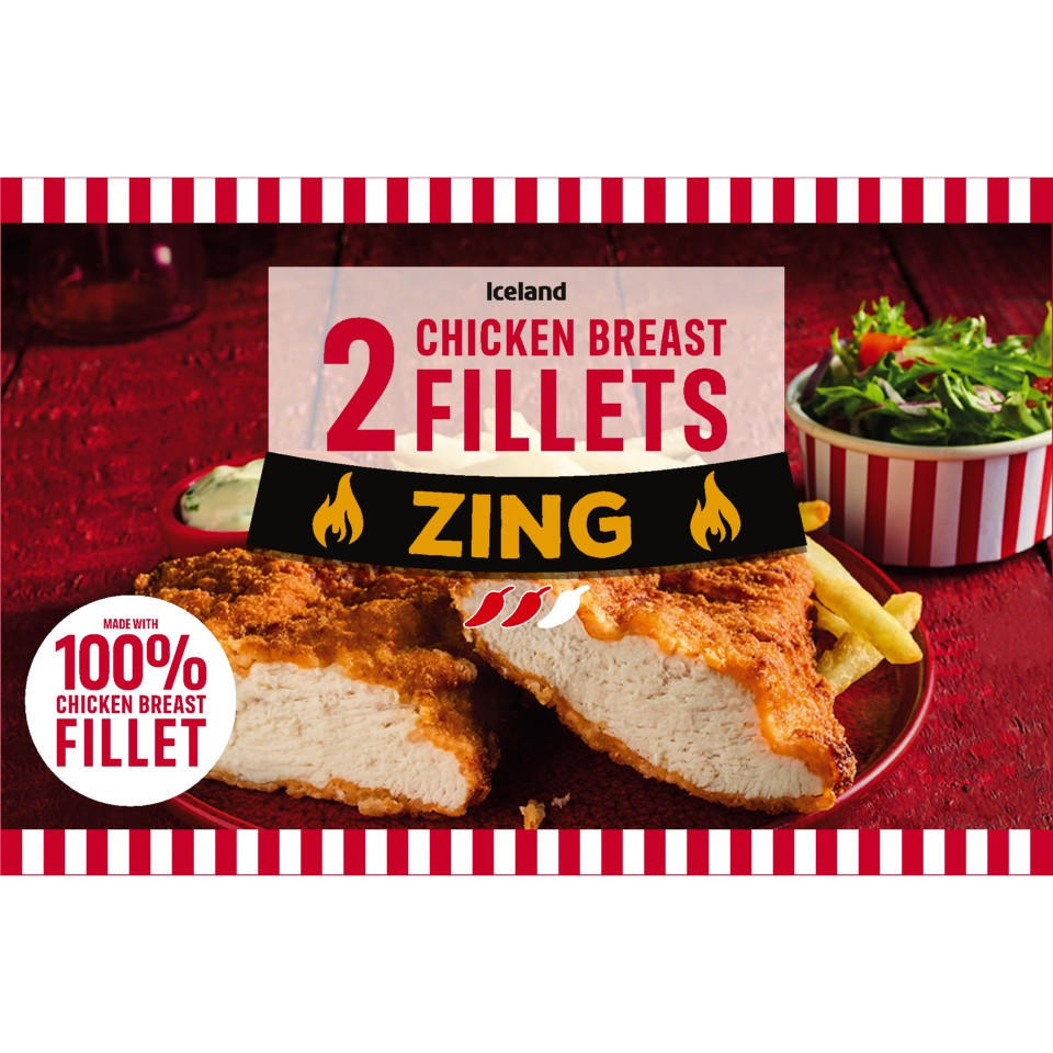 Iceland Zing 2 Chicken Breast Fillets 400g