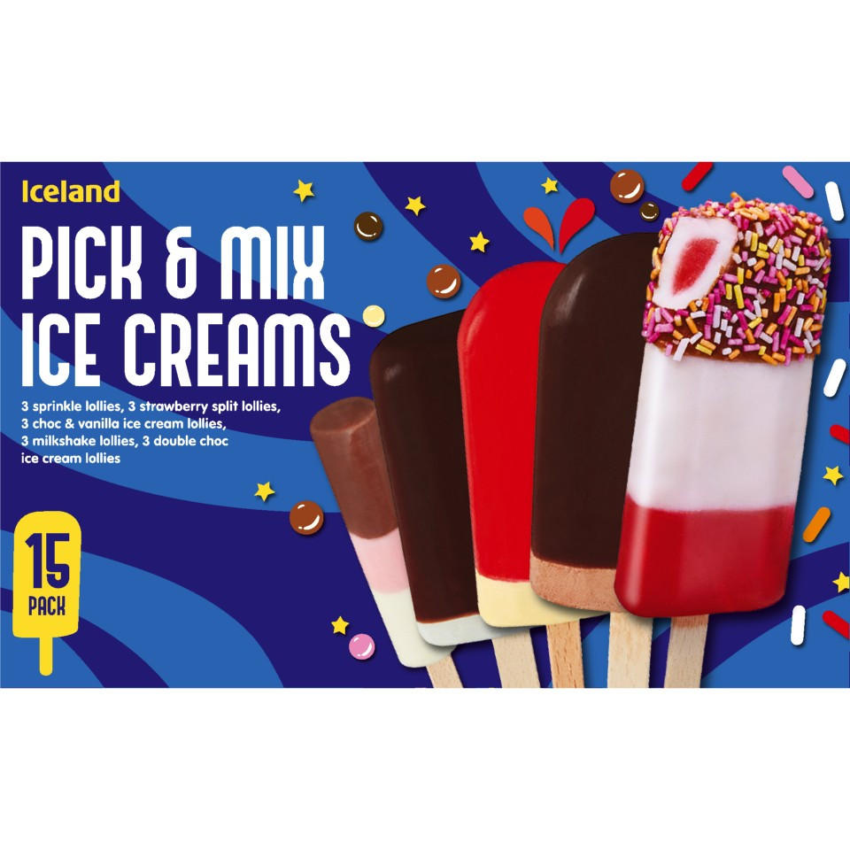Iceland 15 Pick & Mix Ice Creams & Ice Lollies 582g