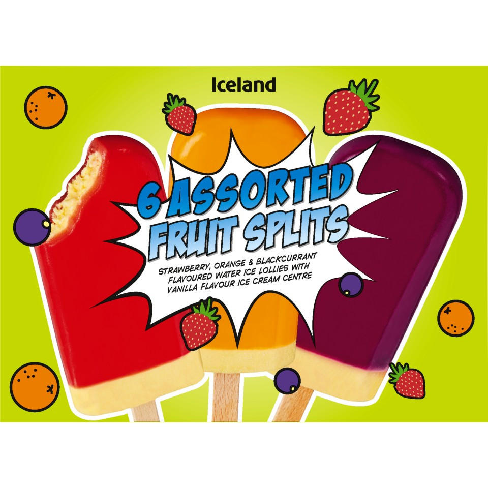 Iceland 6 Assorted Fruit Splits 324g