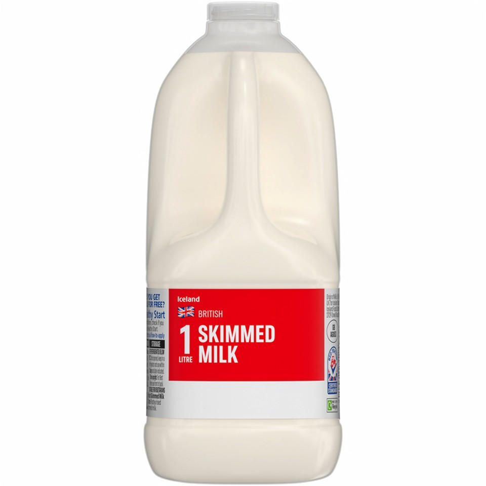 Iceland British Skimmed Milk 1 Litre
