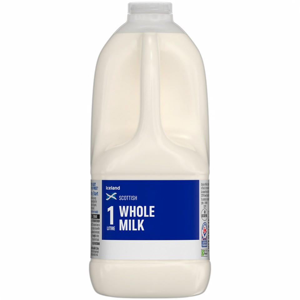 Iceland Scottish Whole Milk 1 Litre