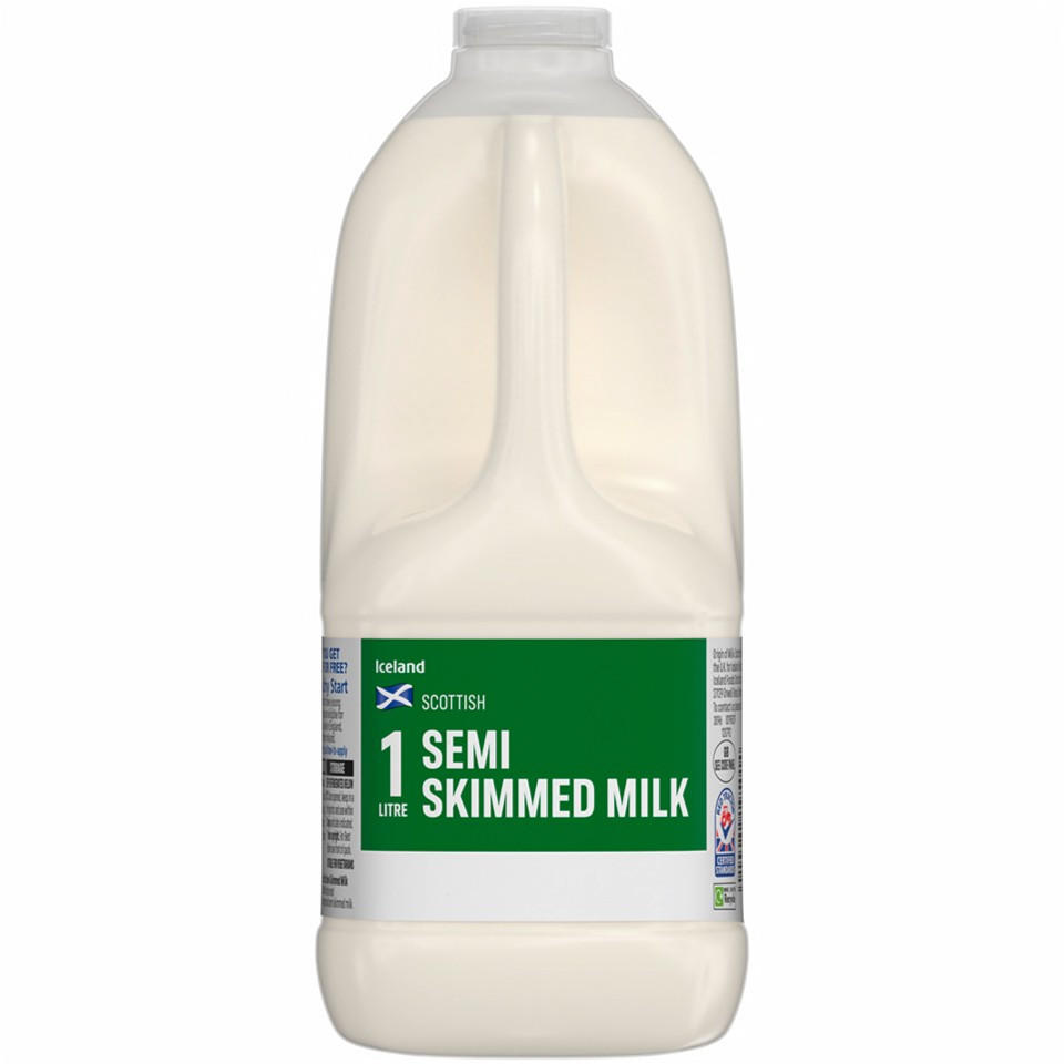 Iceland Scottish Semi-Skimmed Milk 1 Litre