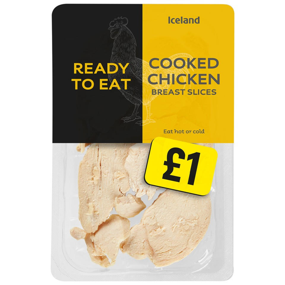 Iceland Ready to Eat Cooked Chicken Breast Slices 80g