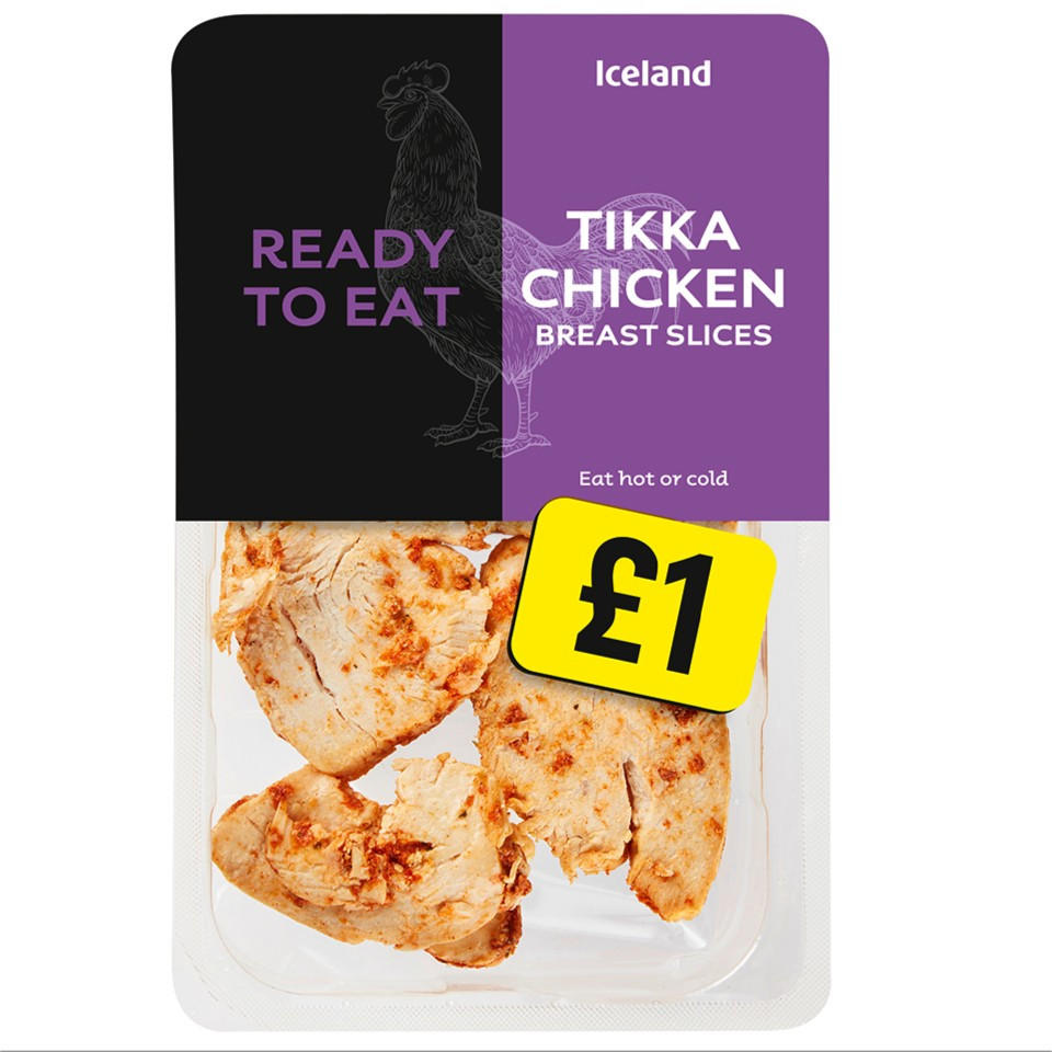Iceland Ready to Eat Chicken Tikka Breast Slices 90g