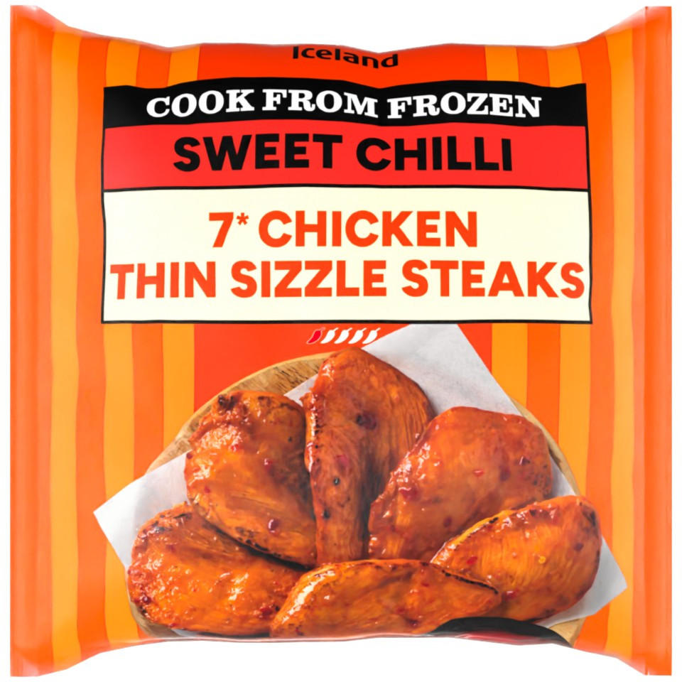 Iceland Extra Thin Sweet Chilli Chicken Sizzle Steaks 450g