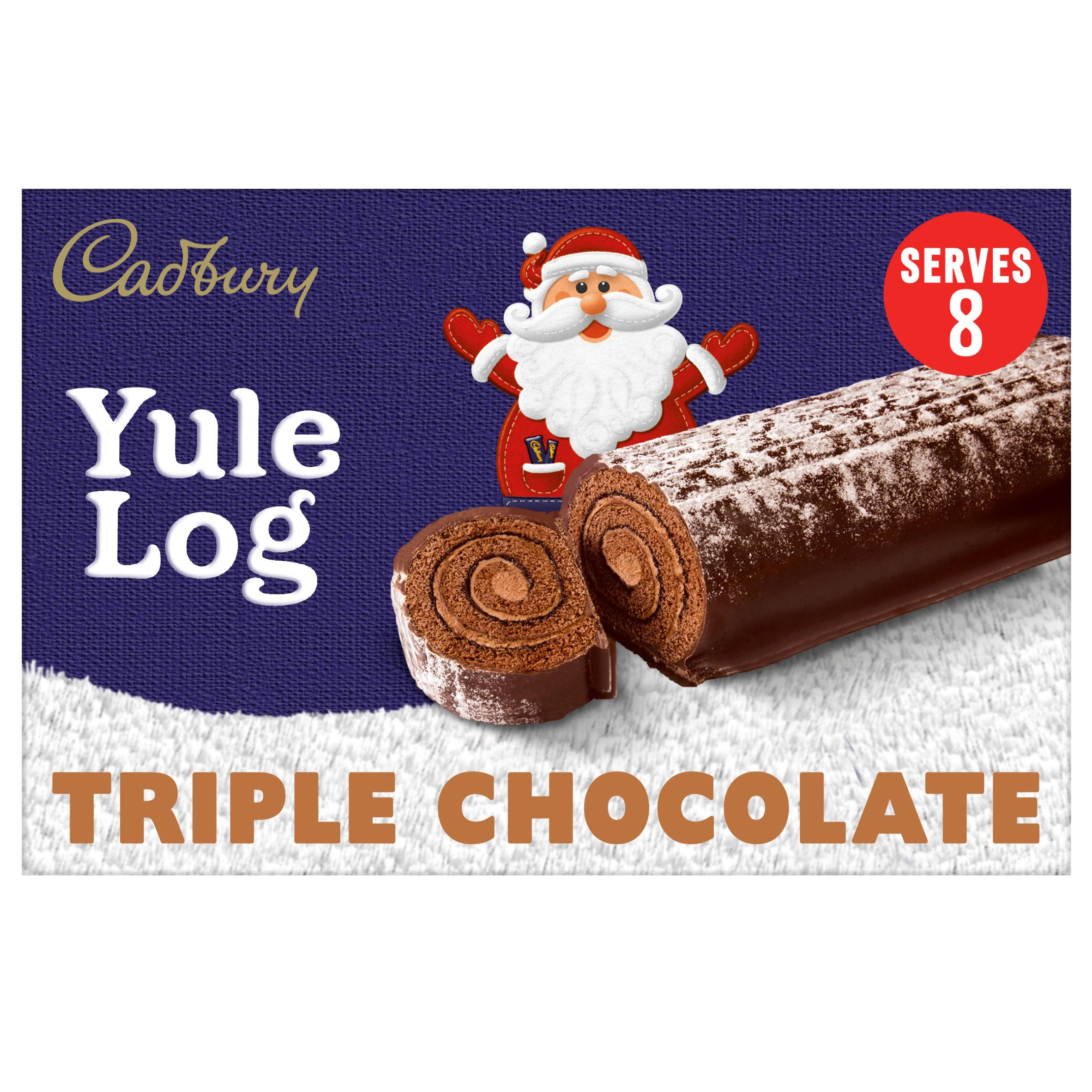 Cadbury Yule Log Triple Milk Chocolate Cake Serves 8