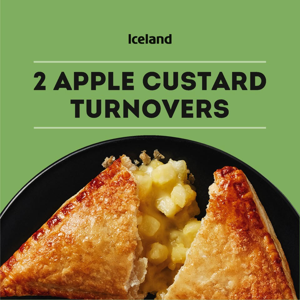 Iceland 2 Apple Custard Turnovers 186g